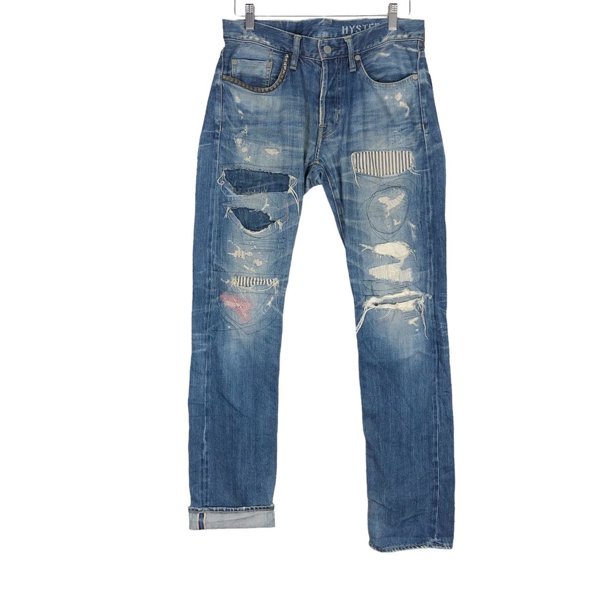 14th Addiction 🔥AWESOME HYSTERIC GLAMOUR DISTRESSED PATCHWORK PANT Size US 32 / EU 48 - 2 Thumbnail