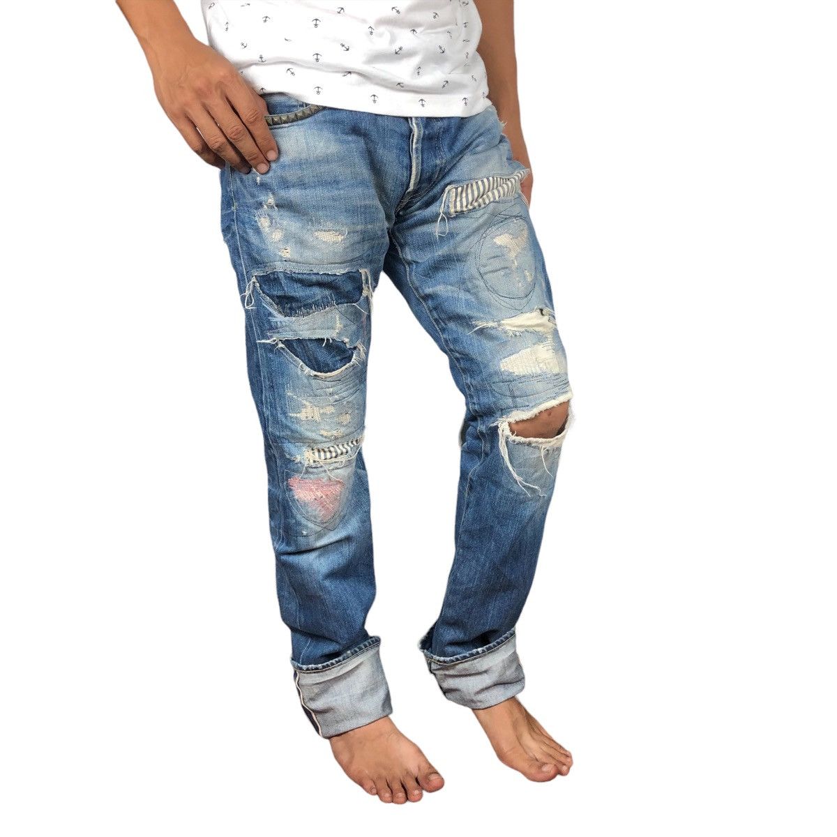 14th Addiction 🔥AWESOME HYSTERIC GLAMOUR DISTRESSED PATCHWORK PANT Size US 32 / EU 48 - 14 Thumbnail