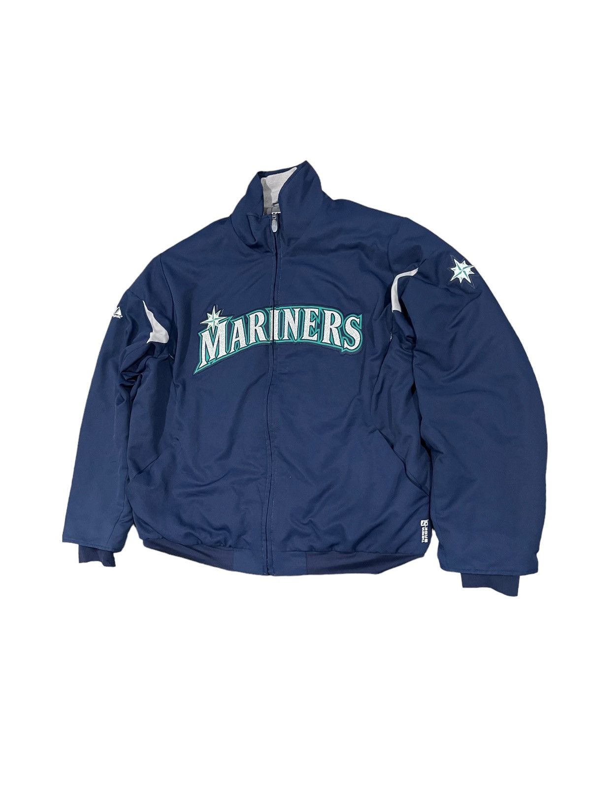 MLB × Majestic × Vintage Vintage Mariners Therma BaseBall by Majestic Jacket Size US L / EU 52-54 / 3 - 3 Thumbnail