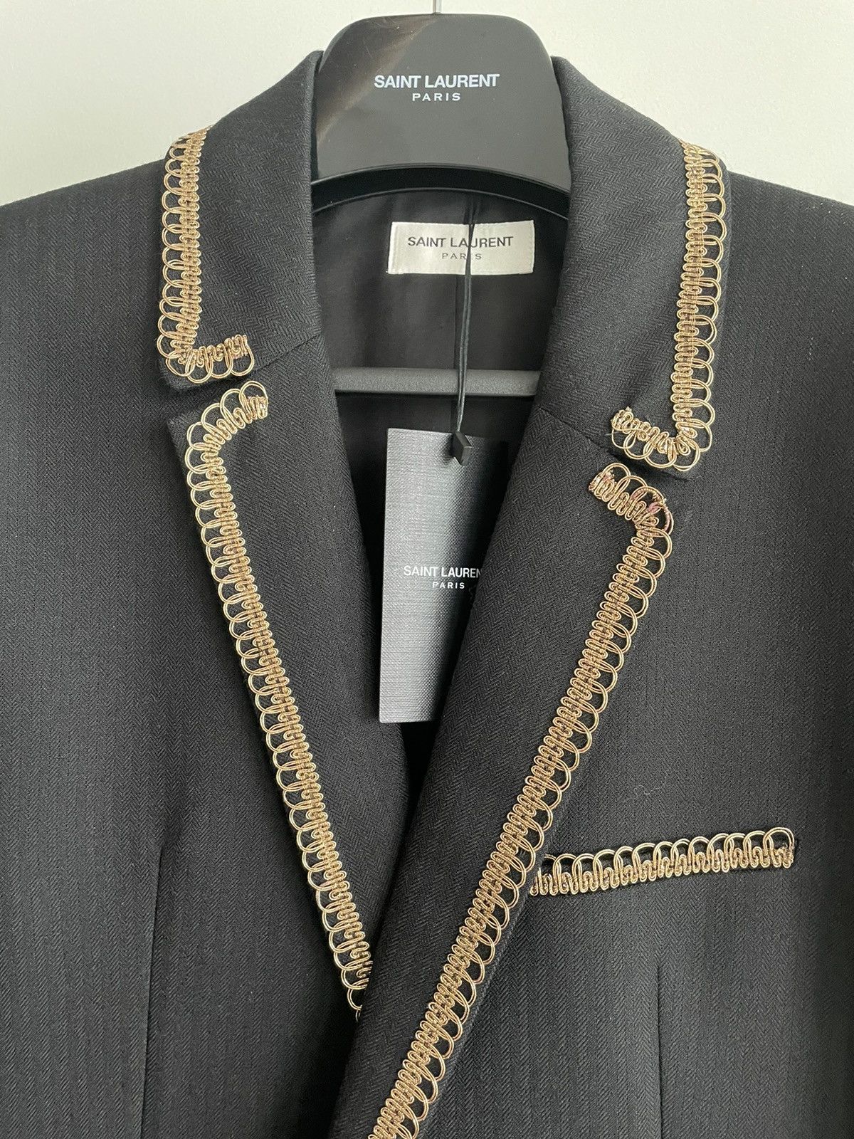 Hedi Slimane × Saint Laurent Paris × Yves Saint Laurent LimitedEdition NEW $4,400 Value Embroidery Royal Gold Blazer Size 50R - 21 Thumbnail