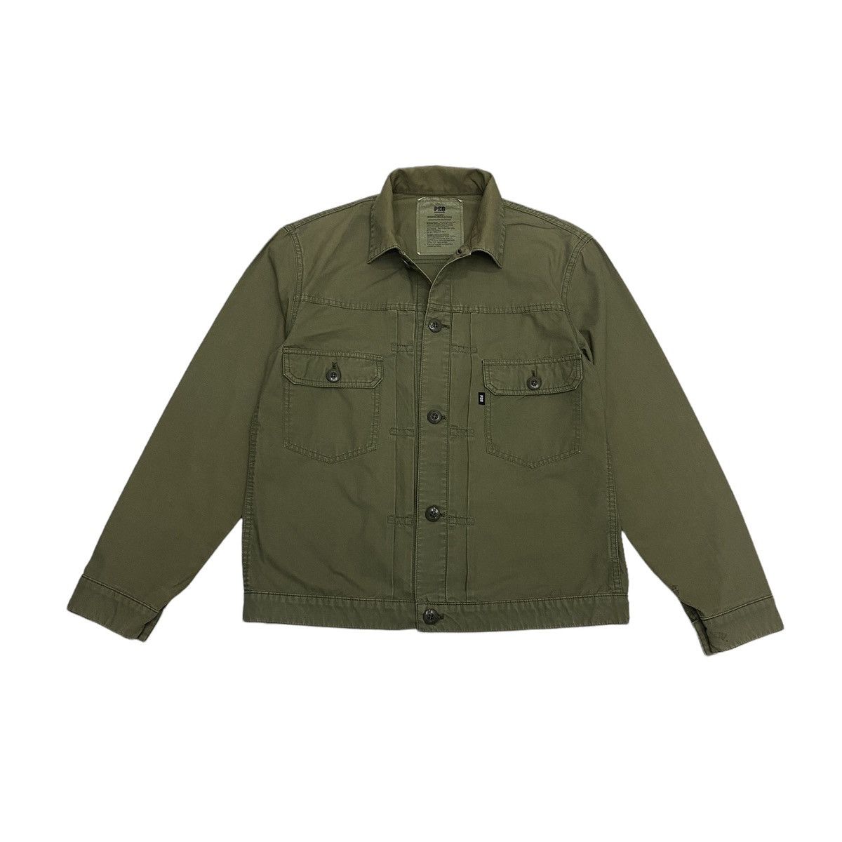 image of Kapital x Military Peg Made In Japan Military Button Shirt Jacket in Green, Men's (Size Medium)