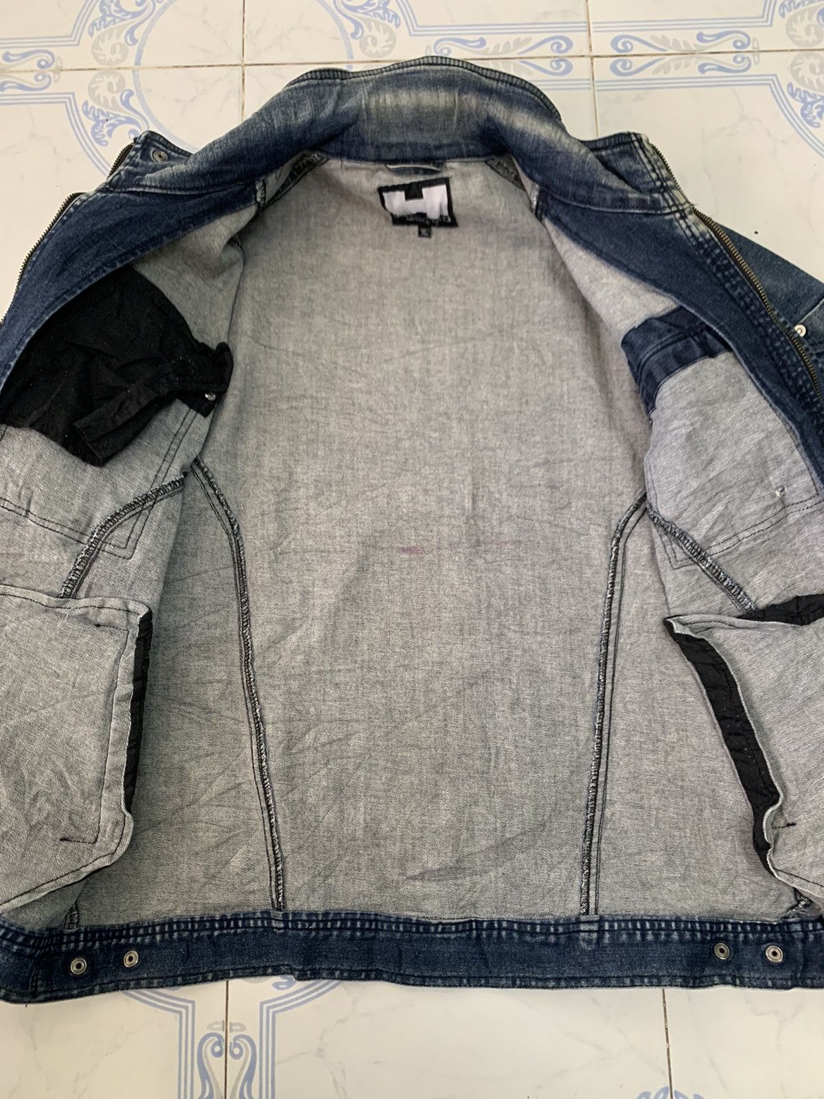 Vintage Vtg Distress Hummer Denim Jeans Jacket Size US L / EU 52-54 / 3 - 20 Thumbnail