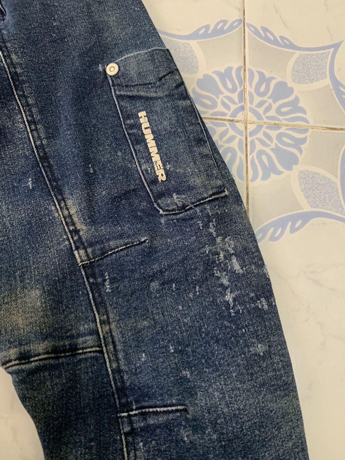 Vintage Vtg Distress Hummer Denim Jeans Jacket Size US L / EU 52-54 / 3 - 11 Thumbnail