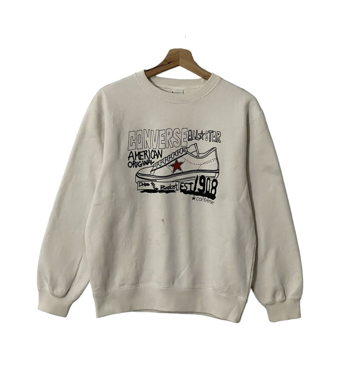 Converse × Vintage Vintage Converse All Star Shoe Big Logo Sweatshirt Size US M / EU 48-50 / 2 - 1 Thumbnail