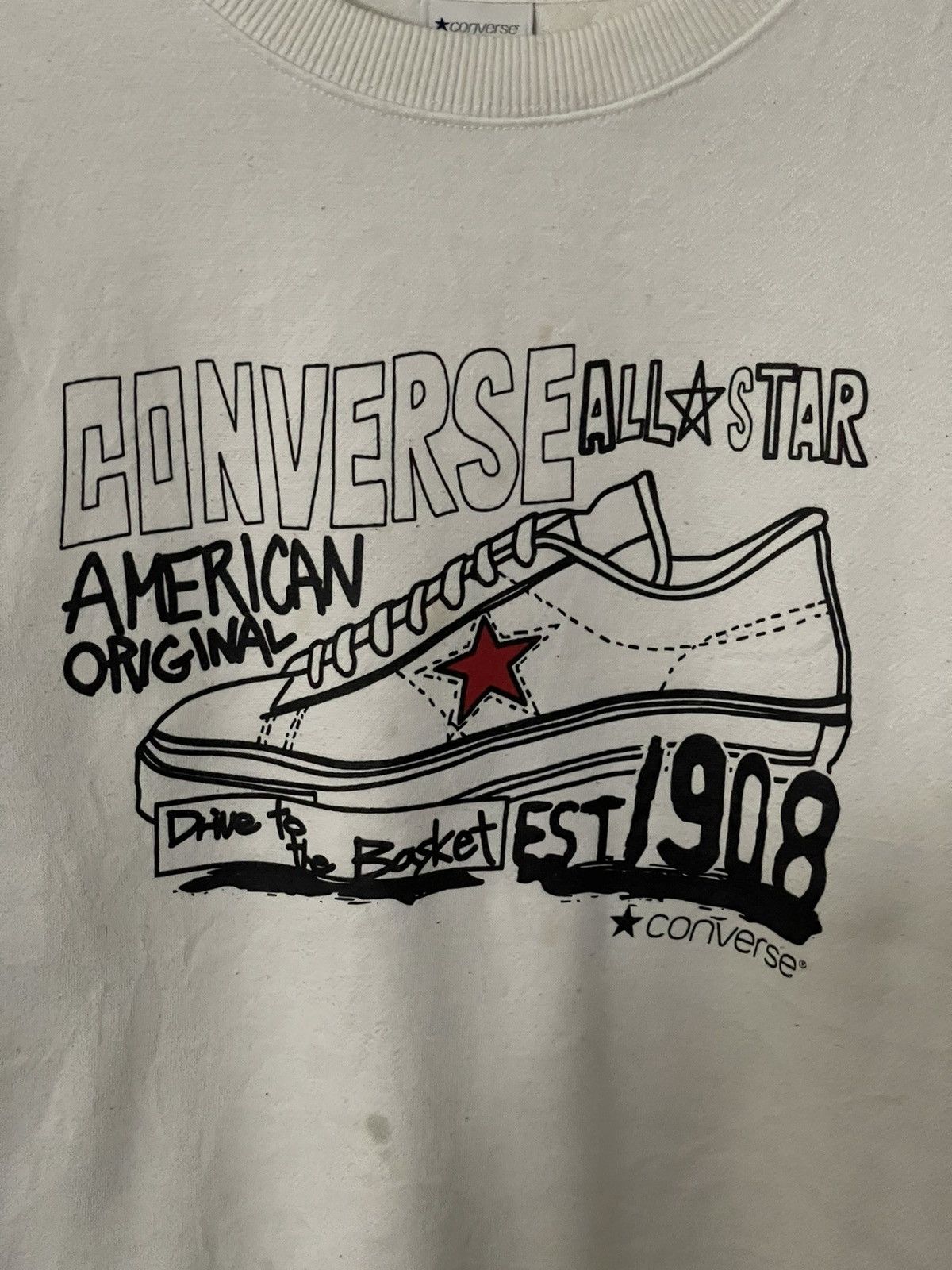 Converse × Vintage Vintage Converse All Star Shoe Big Logo Sweatshirt Size US M / EU 48-50 / 2 - 2 Thumbnail