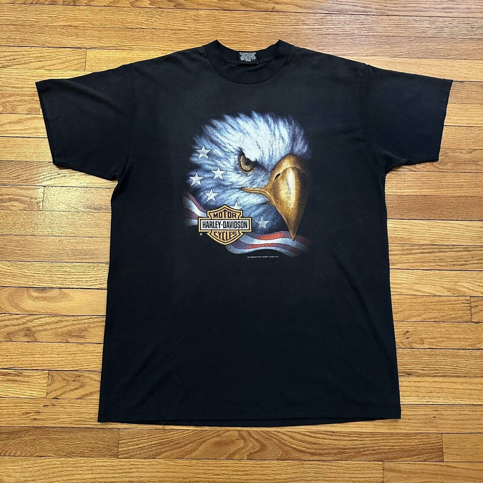 Harley Davidson × Vintage Vintage 1992 Harley Davidson Eagle 3D Emblem Tee T-Shirt Size US XL / EU 56 / 4 - 2 Thumbnail
