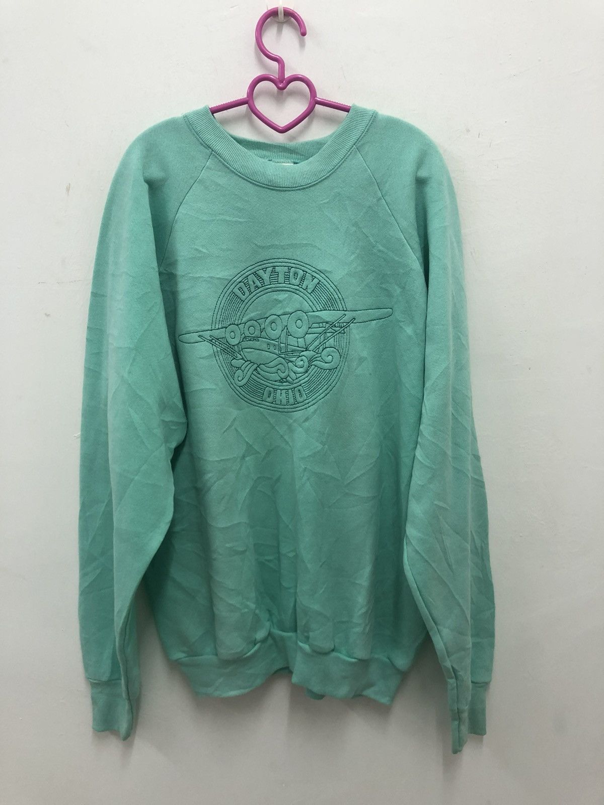 image of Fruit Of The Loom x Made In USA 90's Vintage Dayton Ohio Flight Sweatshirt in Green, Men's (Size XL