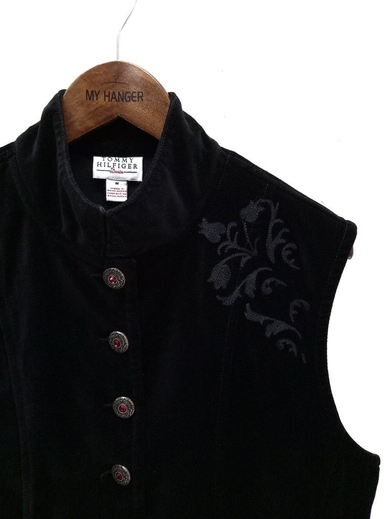 Tommy Hilfiger 🔥🔥🔥Tommy Hilfiger Velvet Button Up Rockabilly Vest Jacket Size US M / EU 48-50 / 2 - 3 Thumbnail