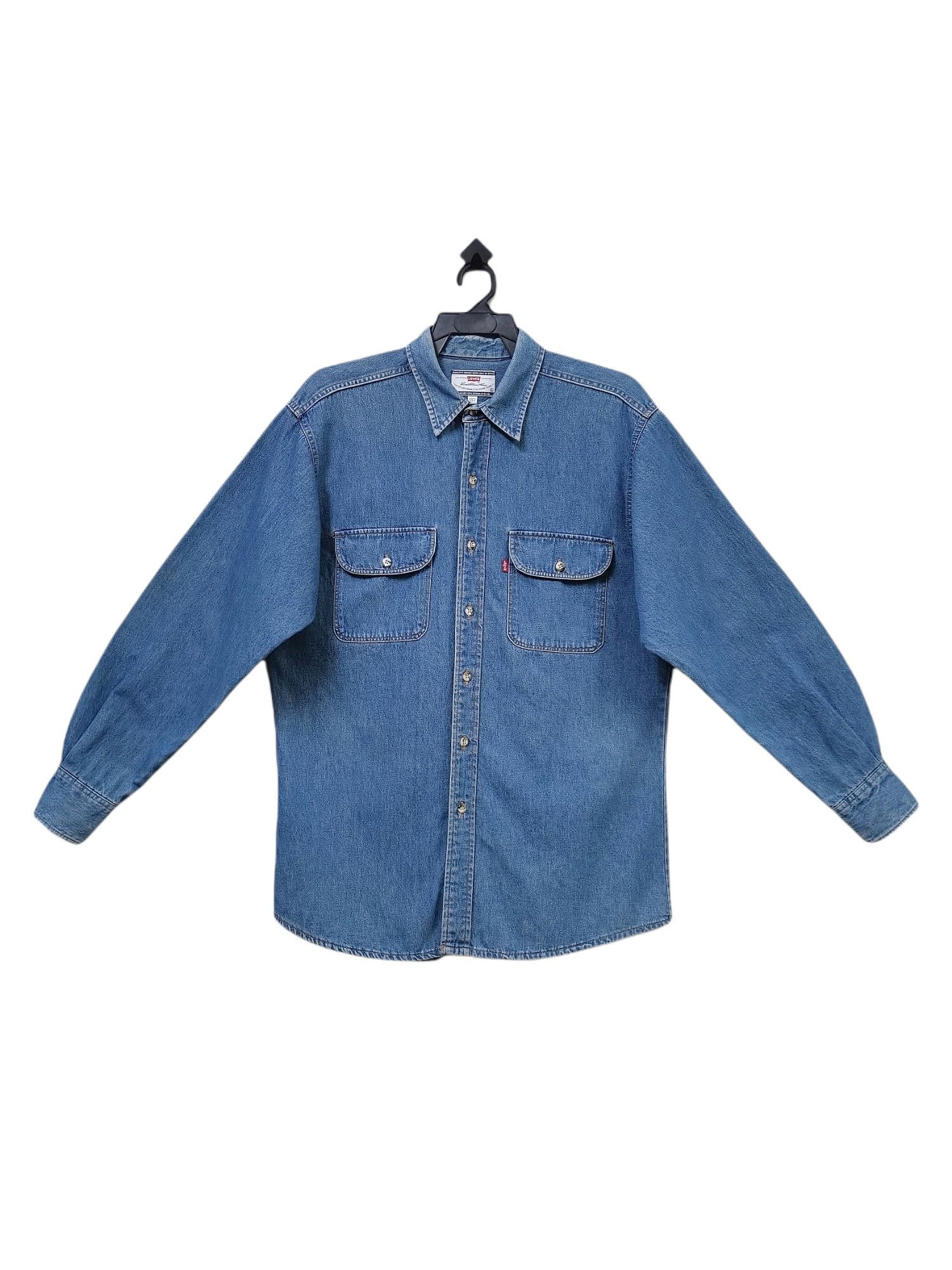 Levi's 💥LEVIS Made in USA 🇺🇸 Denim Button Up Long Sleeve Shirt Size US L / EU 52-54 / 3 - 3 Thumbnail