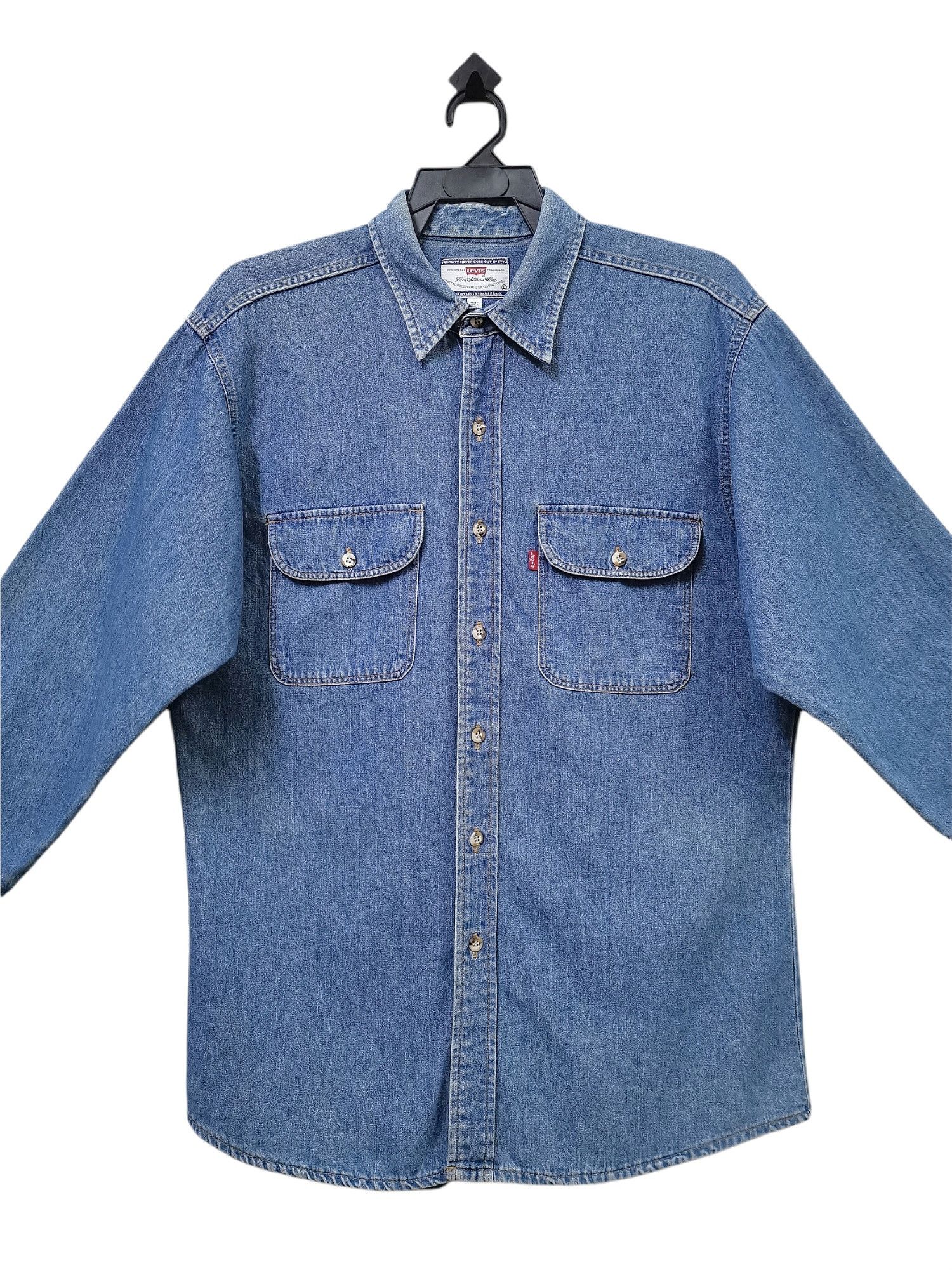 Levi's 💥LEVIS Made in USA 🇺🇸 Denim Button Up Long Sleeve Shirt Size US L / EU 52-54 / 3 - 4 Thumbnail