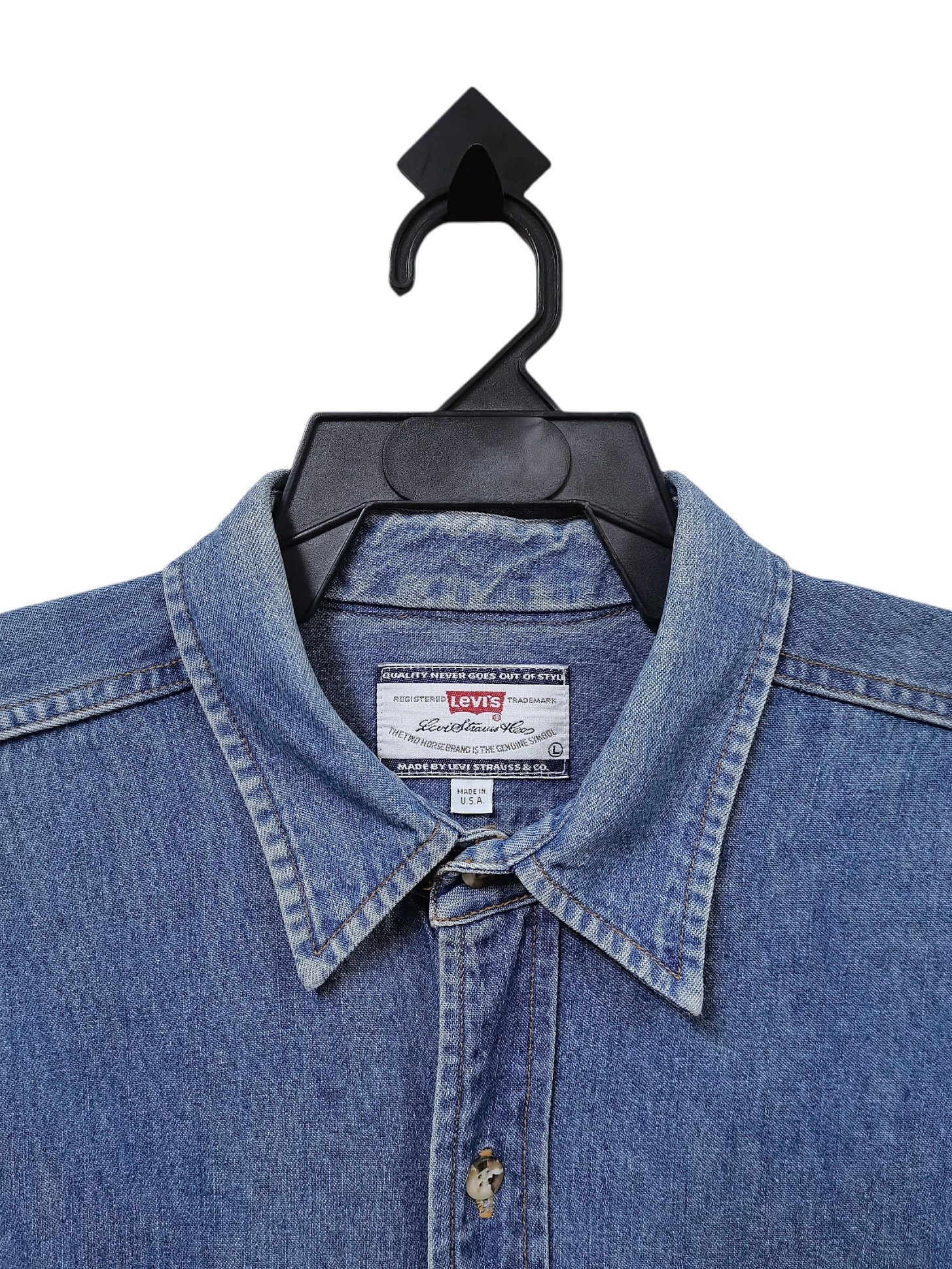 Levi's 💥LEVIS Made in USA 🇺🇸 Denim Button Up Long Sleeve Shirt Size US L / EU 52-54 / 3 - 6 Thumbnail