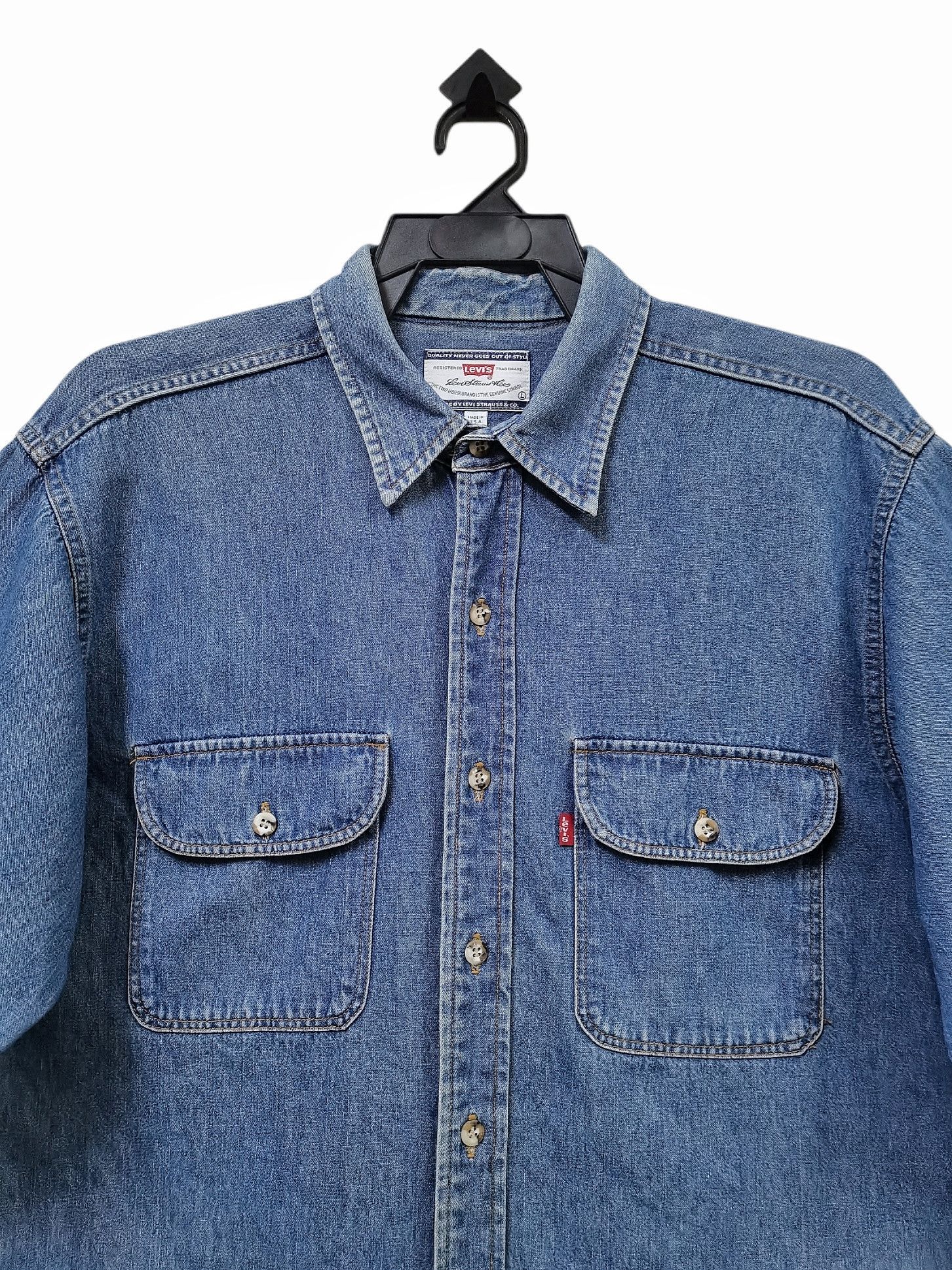 Levi's 💥LEVIS Made in USA 🇺🇸 Denim Button Up Long Sleeve Shirt Size US L / EU 52-54 / 3 - 5 Thumbnail