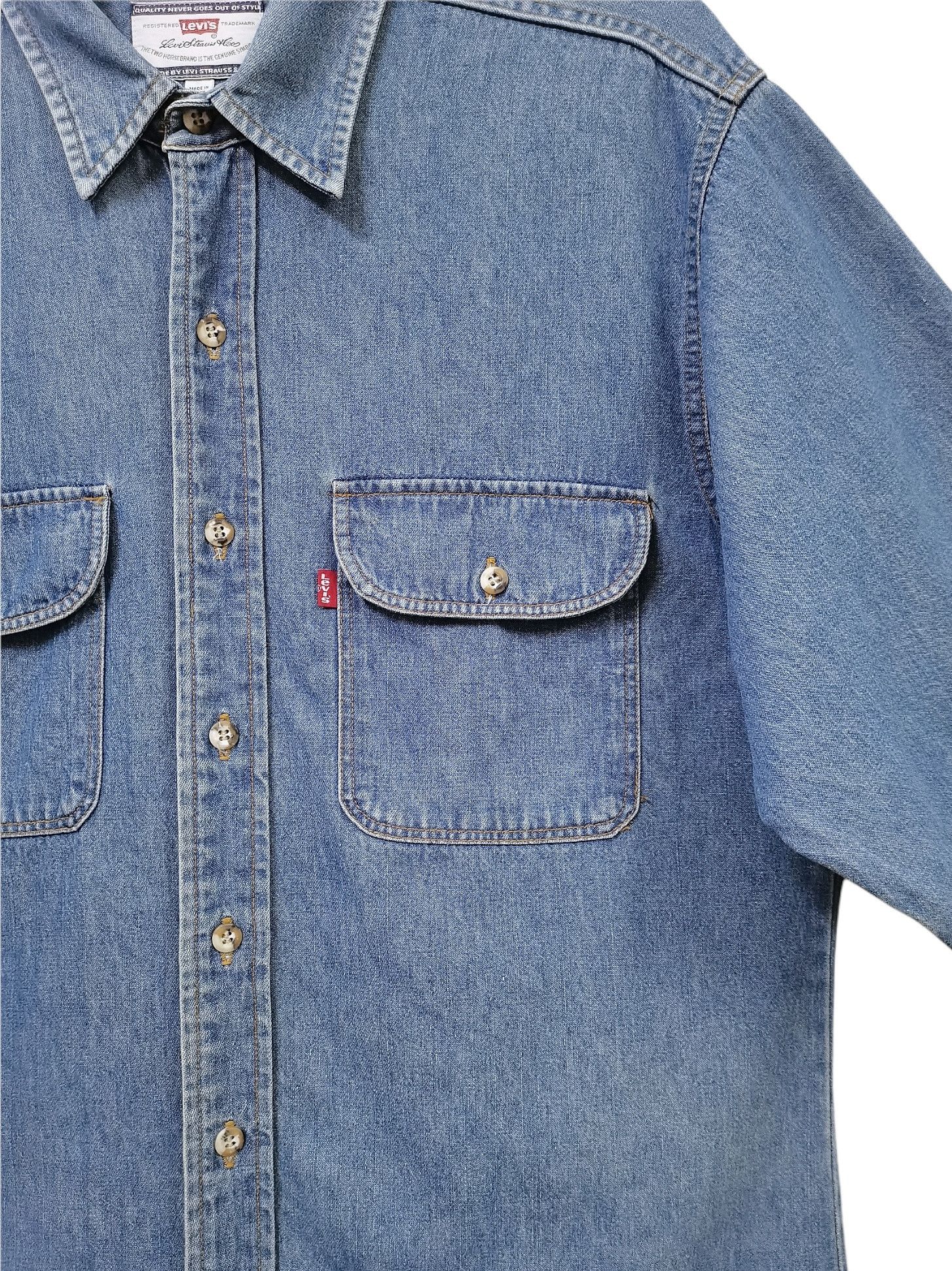 Levi's 💥LEVIS Made in USA 🇺🇸 Denim Button Up Long Sleeve Shirt Size US L / EU 52-54 / 3 - 8 Thumbnail