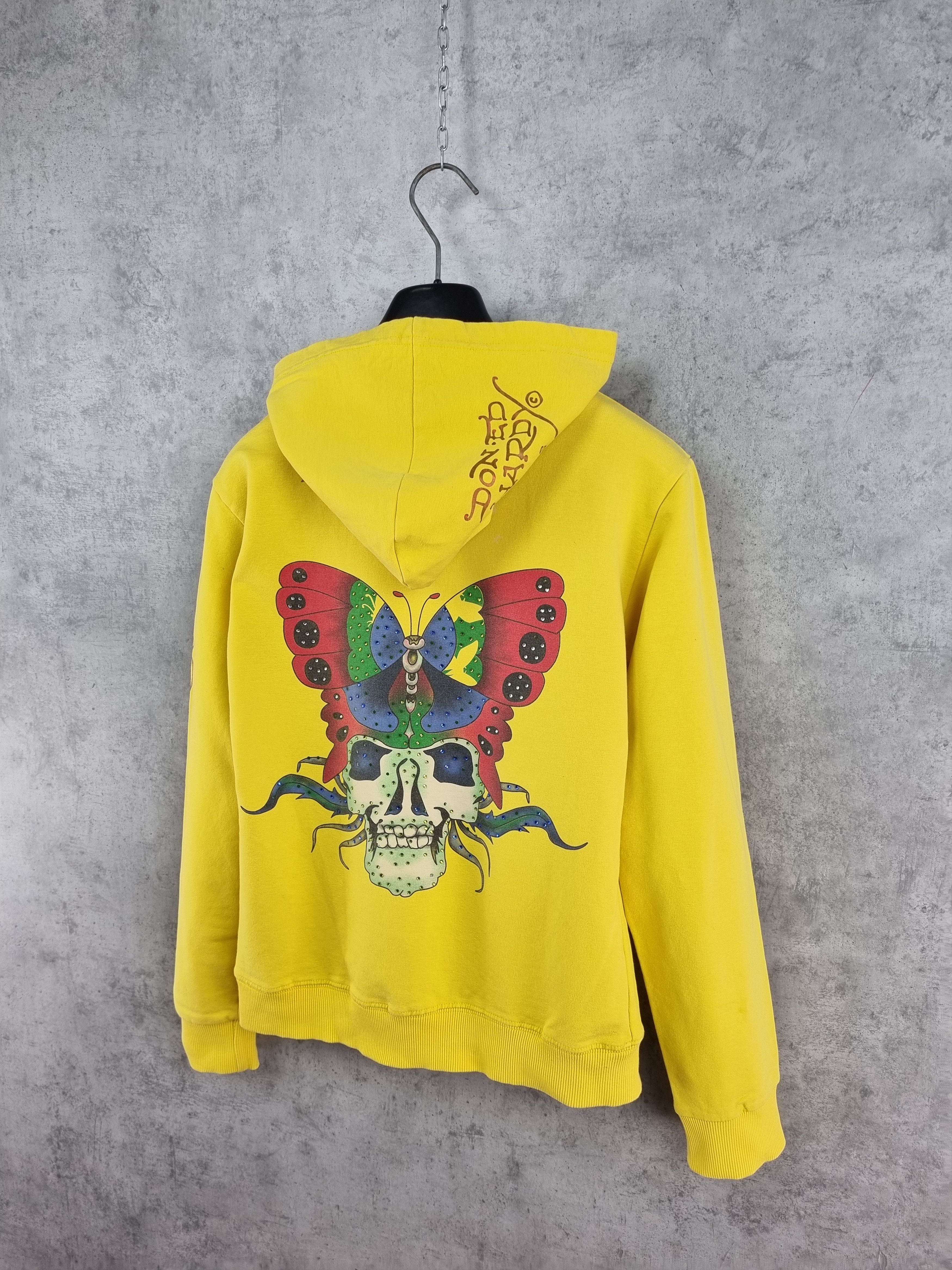 Christian Audigier × Ed Hardy 90s Ed Hardy Skull Buterfly Art Cotton Hooded Track Jacket Size XL / US 12-14 / IT 48-50 - 5 Thumbnail