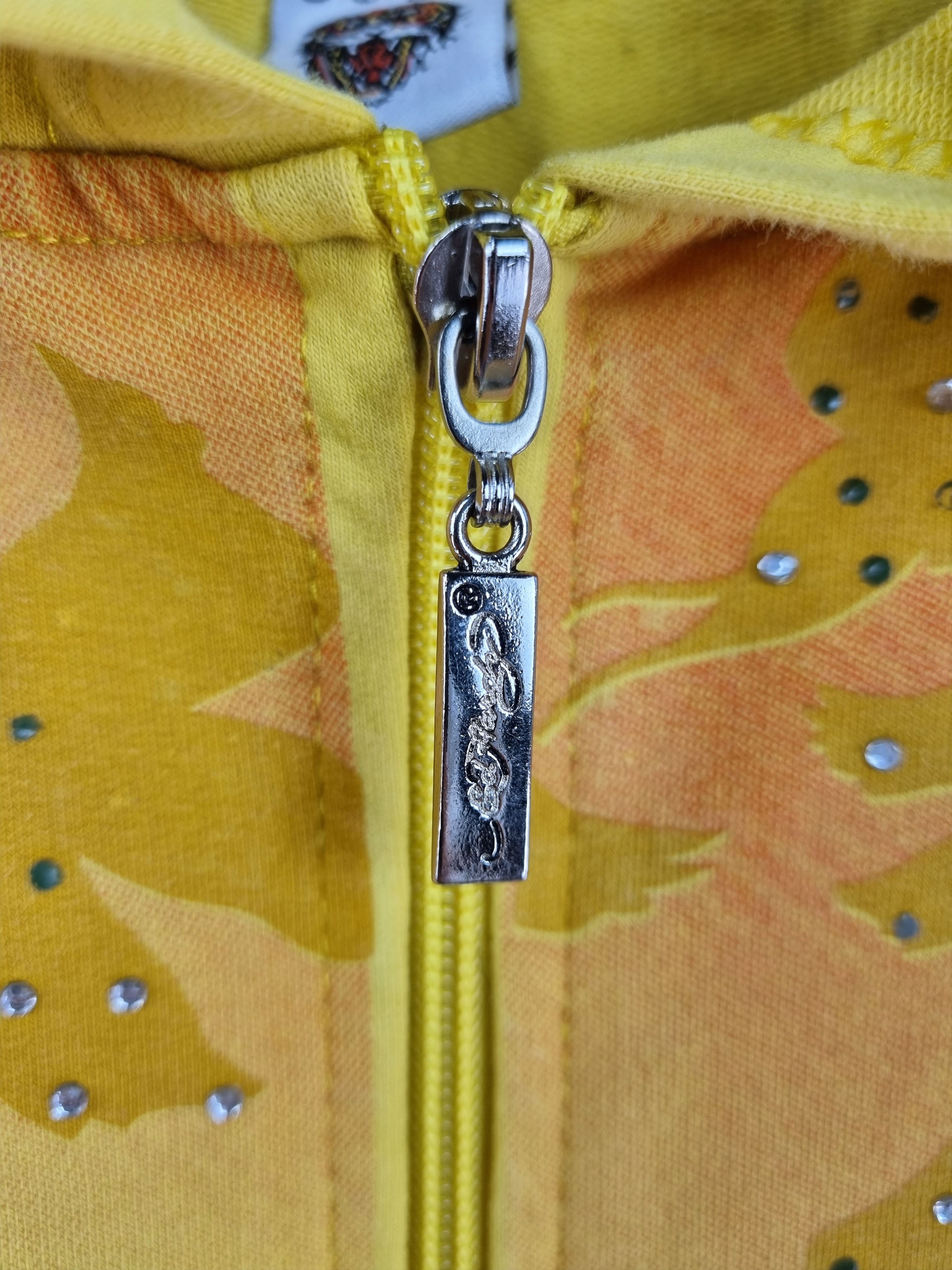 Christian Audigier × Ed Hardy 90s Ed Hardy Skull Buterfly Art Cotton Hooded Track Jacket Size XL / US 12-14 / IT 48-50 - 15 Thumbnail