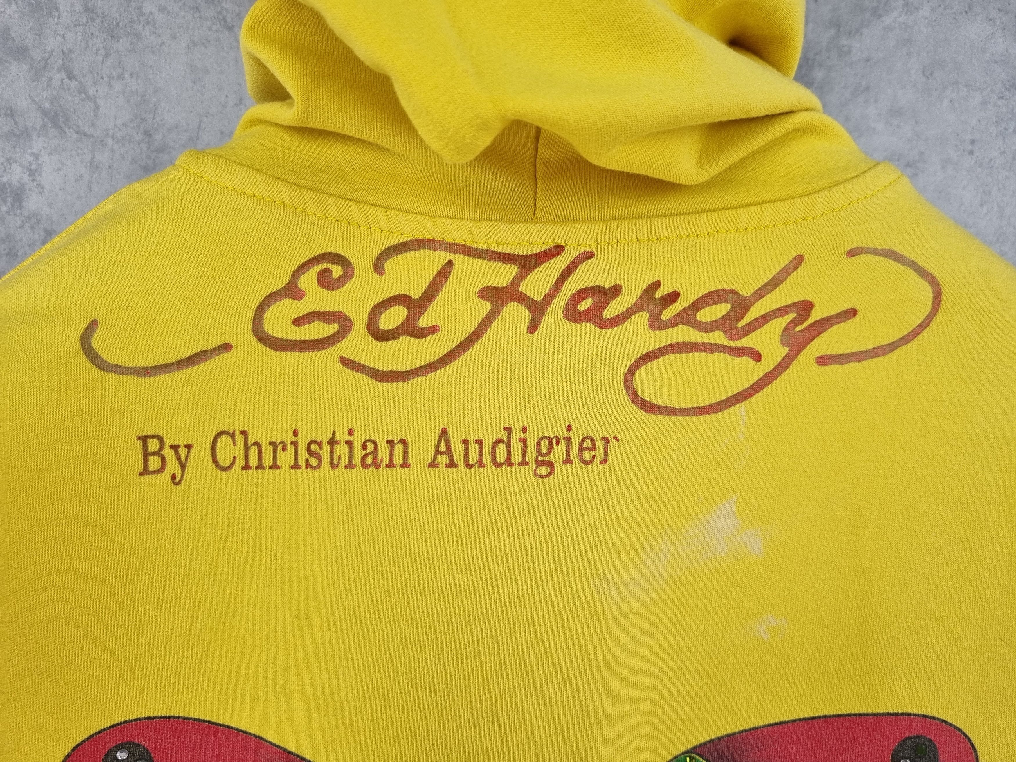 Christian Audigier × Ed Hardy 90s Ed Hardy Skull Buterfly Art Cotton Hooded Track Jacket Size XL / US 12-14 / IT 48-50 - 11 Thumbnail