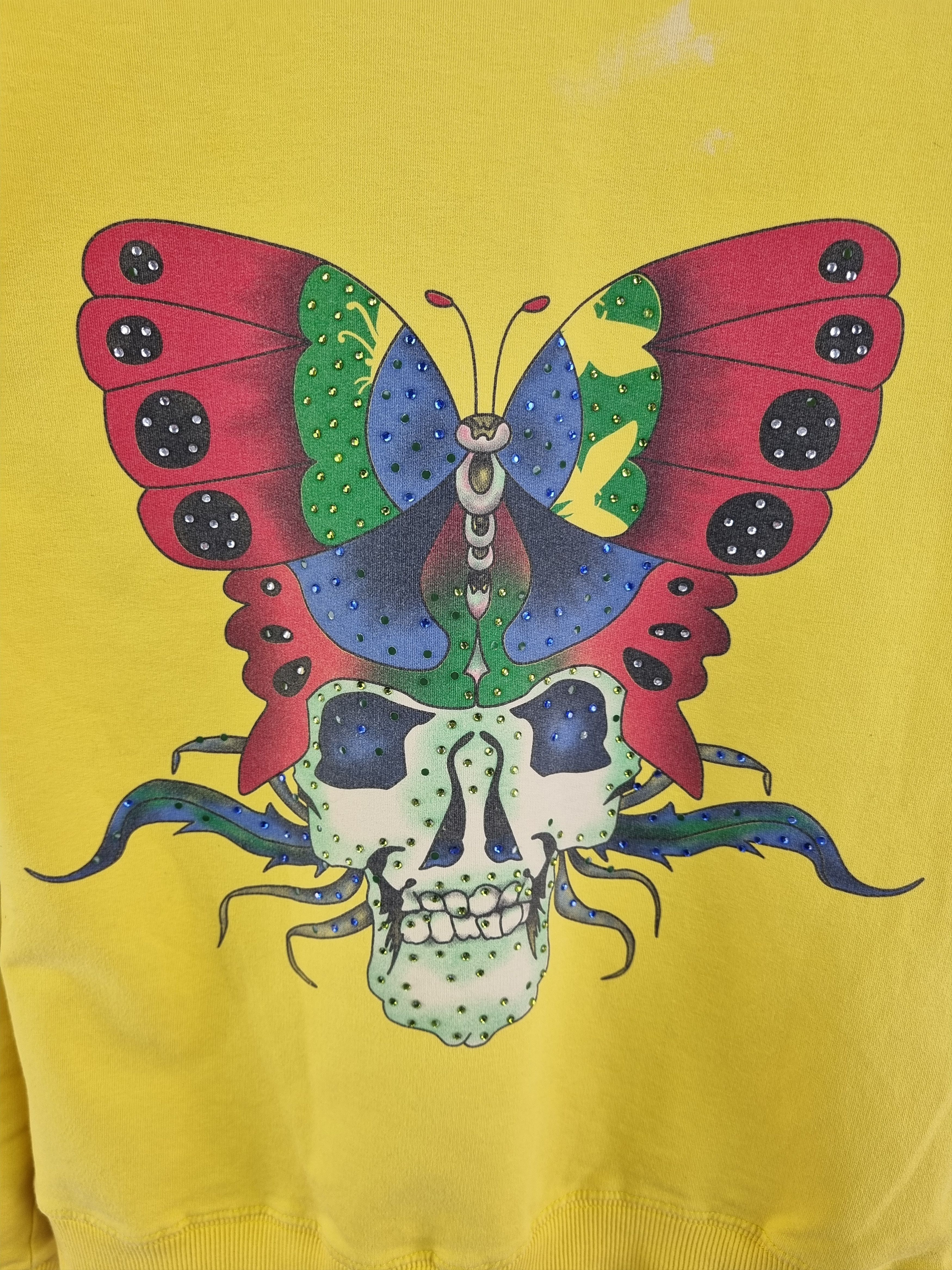 Christian Audigier × Ed Hardy 90s Ed Hardy Skull Buterfly Art Cotton Hooded Track Jacket Size XL / US 12-14 / IT 48-50 - 6 Thumbnail