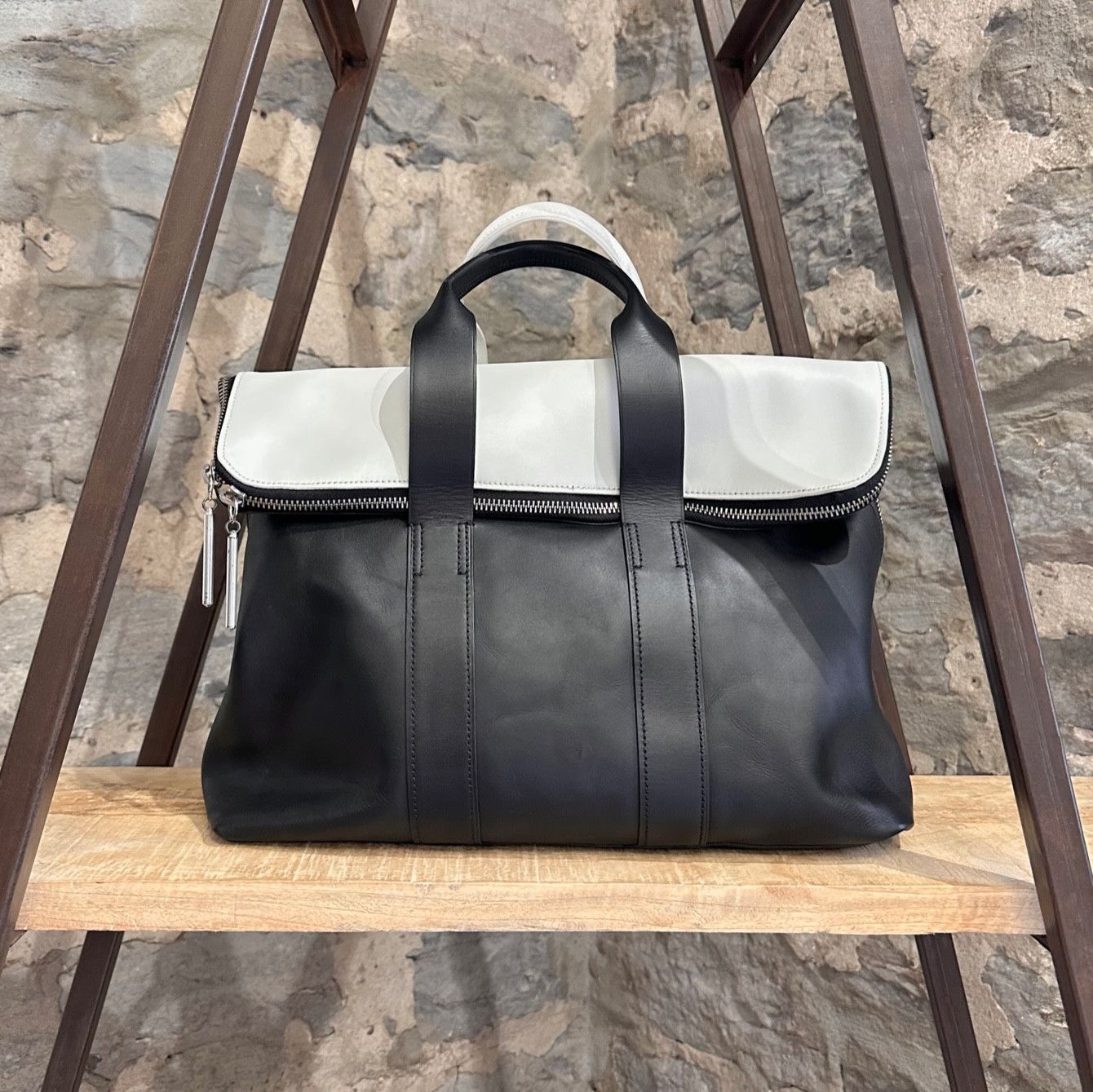 3.1 Phillip Lim 3.1 Phillip Lim Black White Leather Combo 31h Tote Bag Size ONE SIZE - 1 Thumbnail