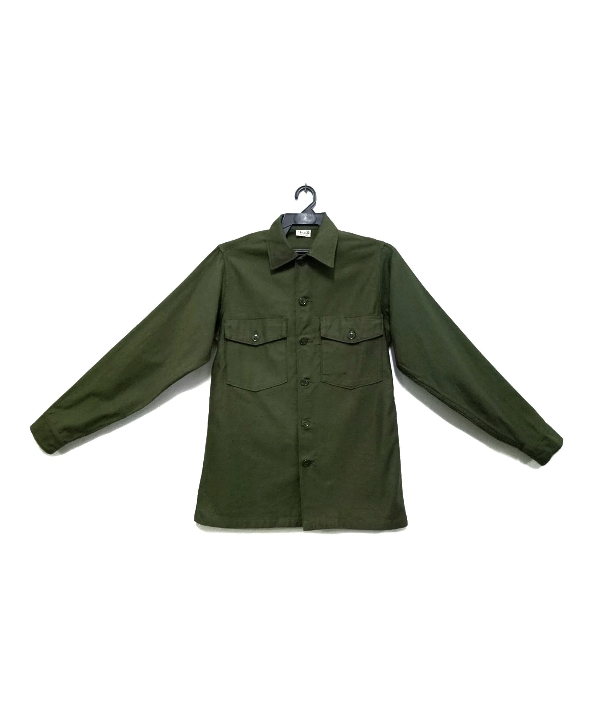 Vintage 🔥🔥🔥Vintage ARMY Button Up Shirt Olive Green Men's Rare Size US L / EU 52-54 / 3 - 1 Thumbnail