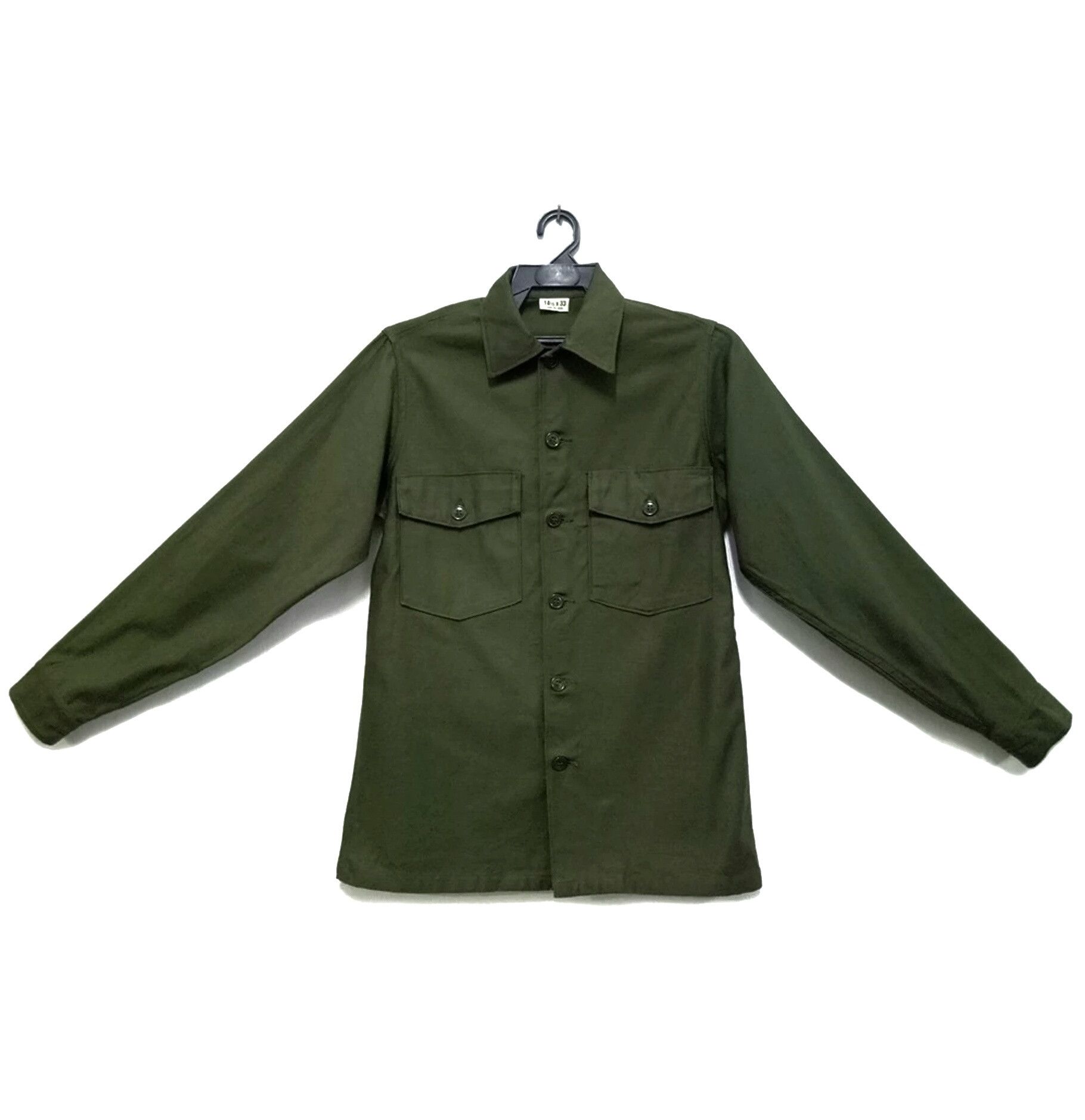 Vintage 🔥🔥🔥Vintage ARMY Button Up Shirt Olive Green Men's Rare Size US L / EU 52-54 / 3 - 3 Thumbnail