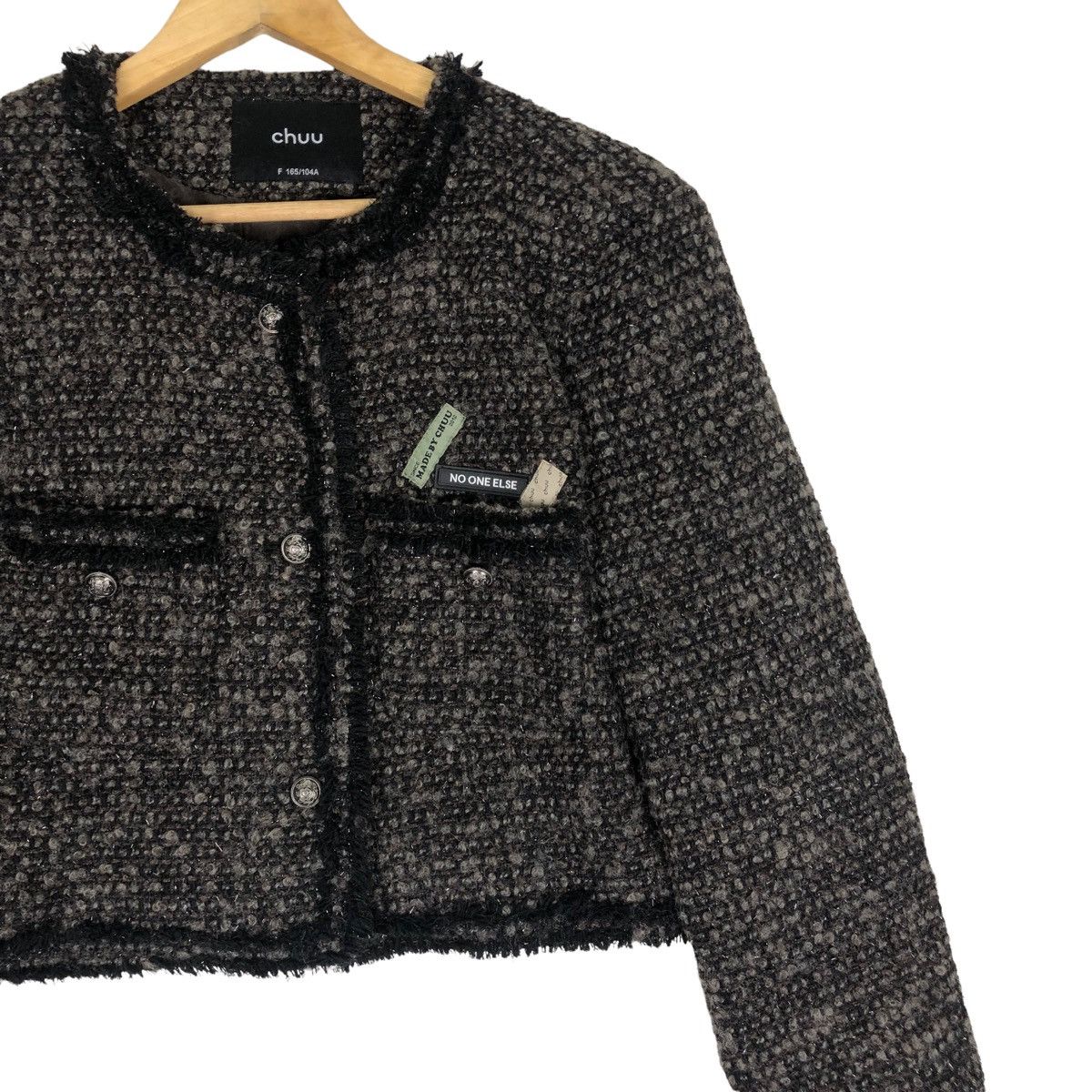 Aran Isles Knitwear Awesome Cropped Tweed Jacket Size M / US 6-8 / IT 42-44 - 5 Thumbnail