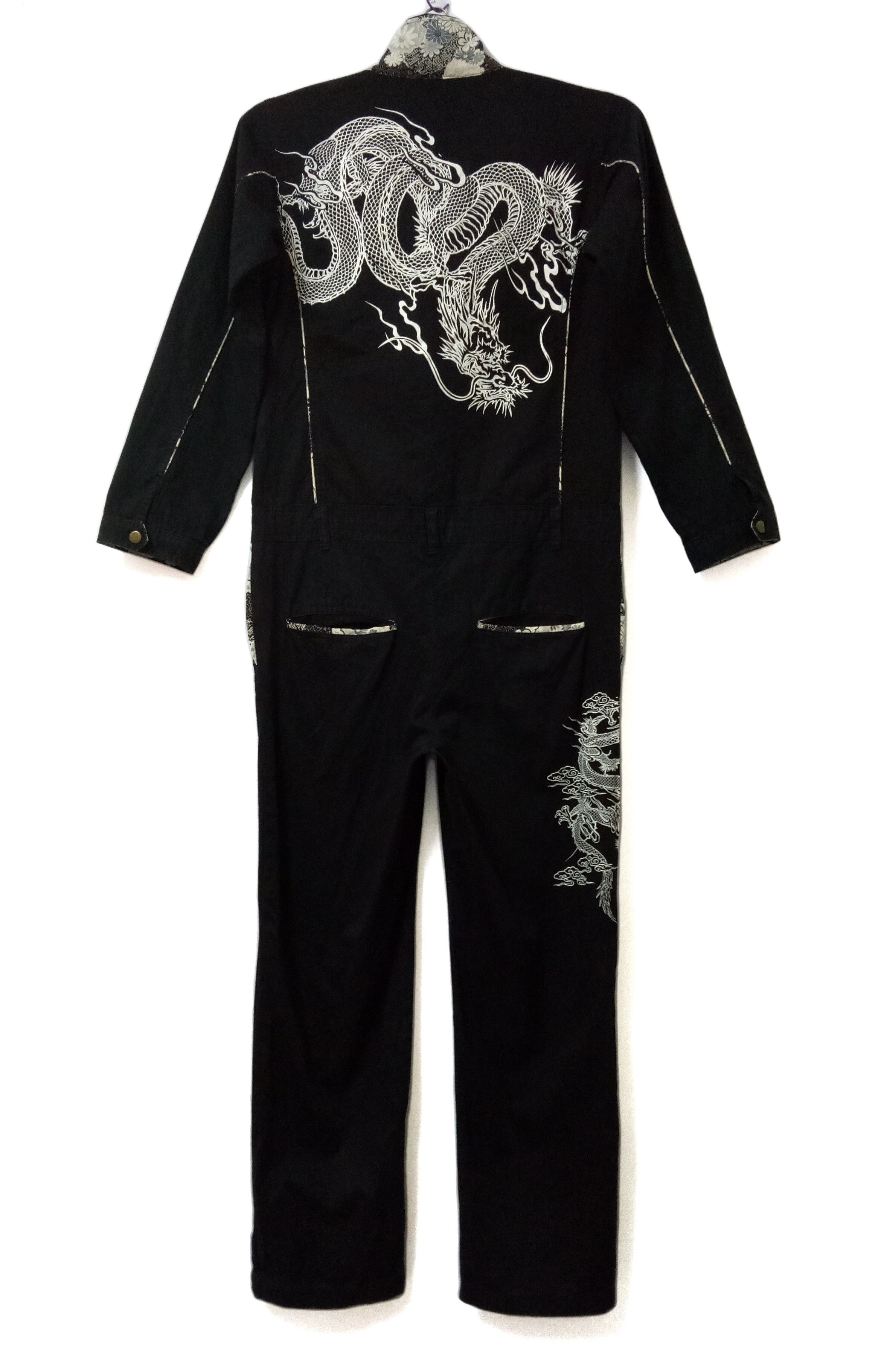 Japanese Brand 🔥Harajuku Fashion Overall Jumpsuit Over Prints Dragon Fly Size US 44 / EU 60 - 3 Thumbnail