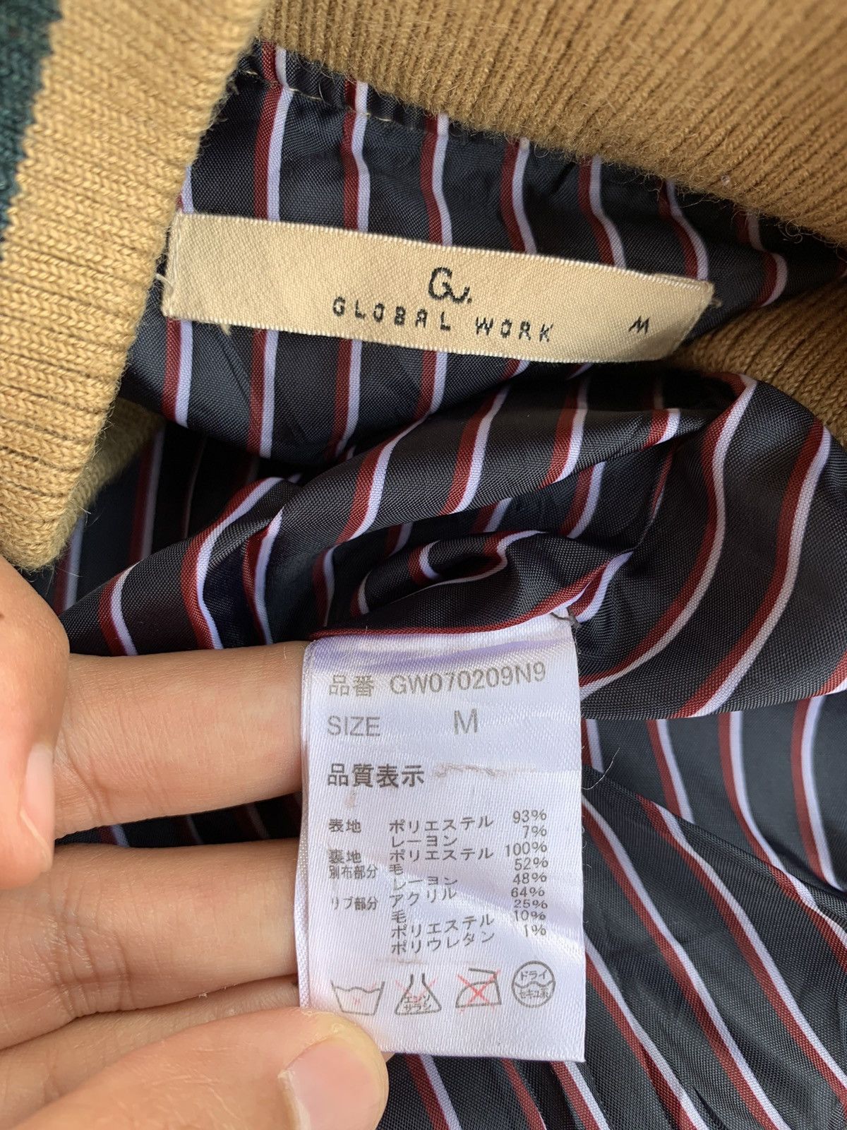 Global Work × Japanese Brand JapaneseBrand Global Work Varsity Jacket Wool Sleeve Size US M / EU 48-50 / 2 - 5 Thumbnail
