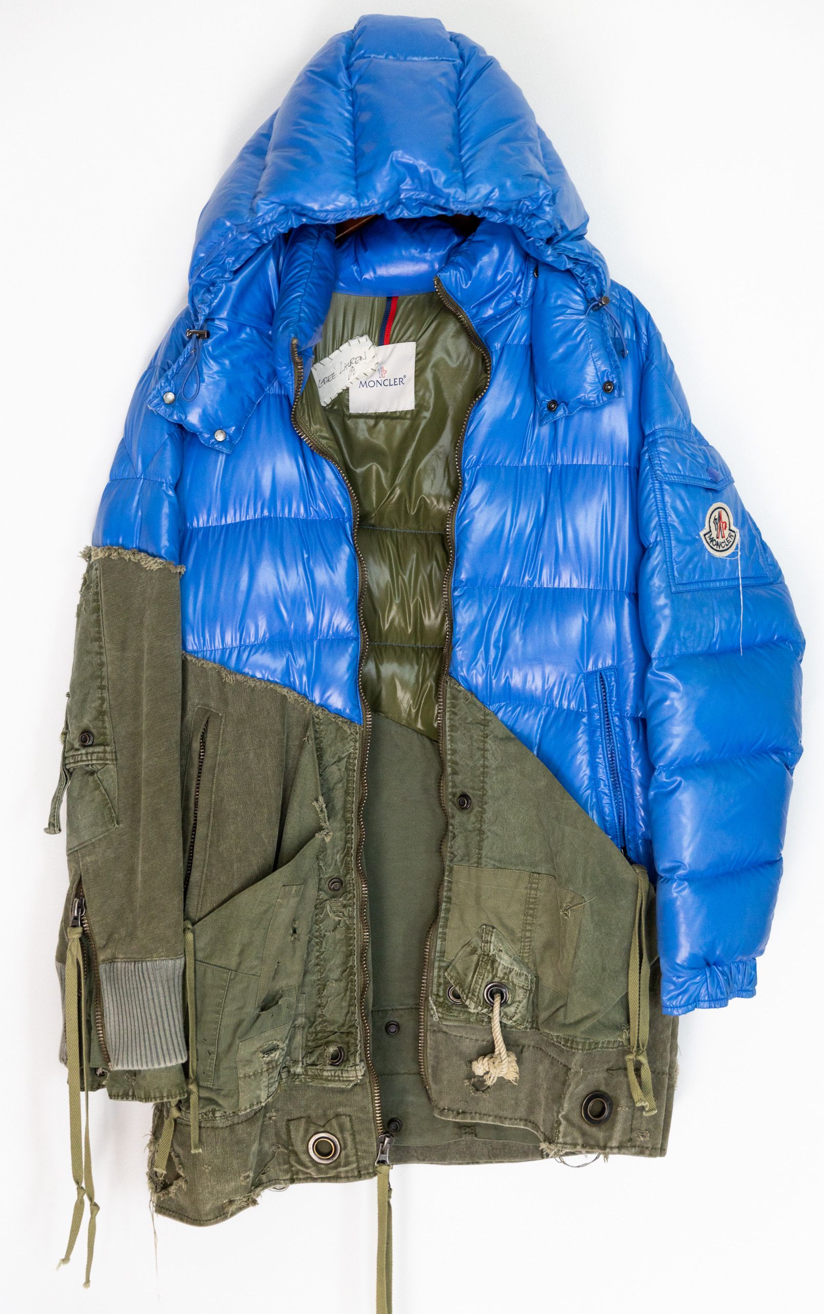 Greg lauren x moncler blue sale army tent coat