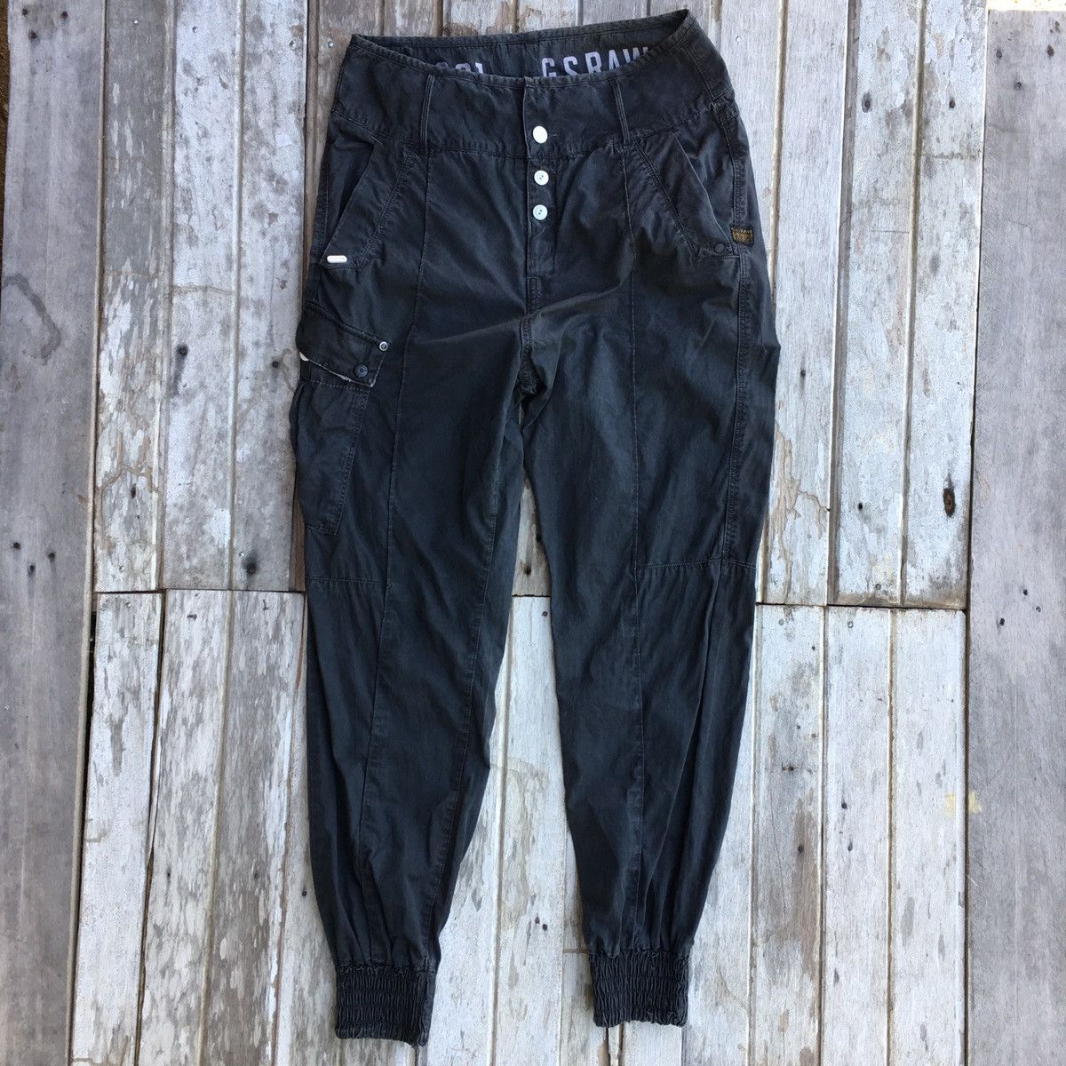 image of G Star Raw x Gstar Vintage G-Star Raw Denim 3301 Jogger Cargo Pant in Faded Black, Men's