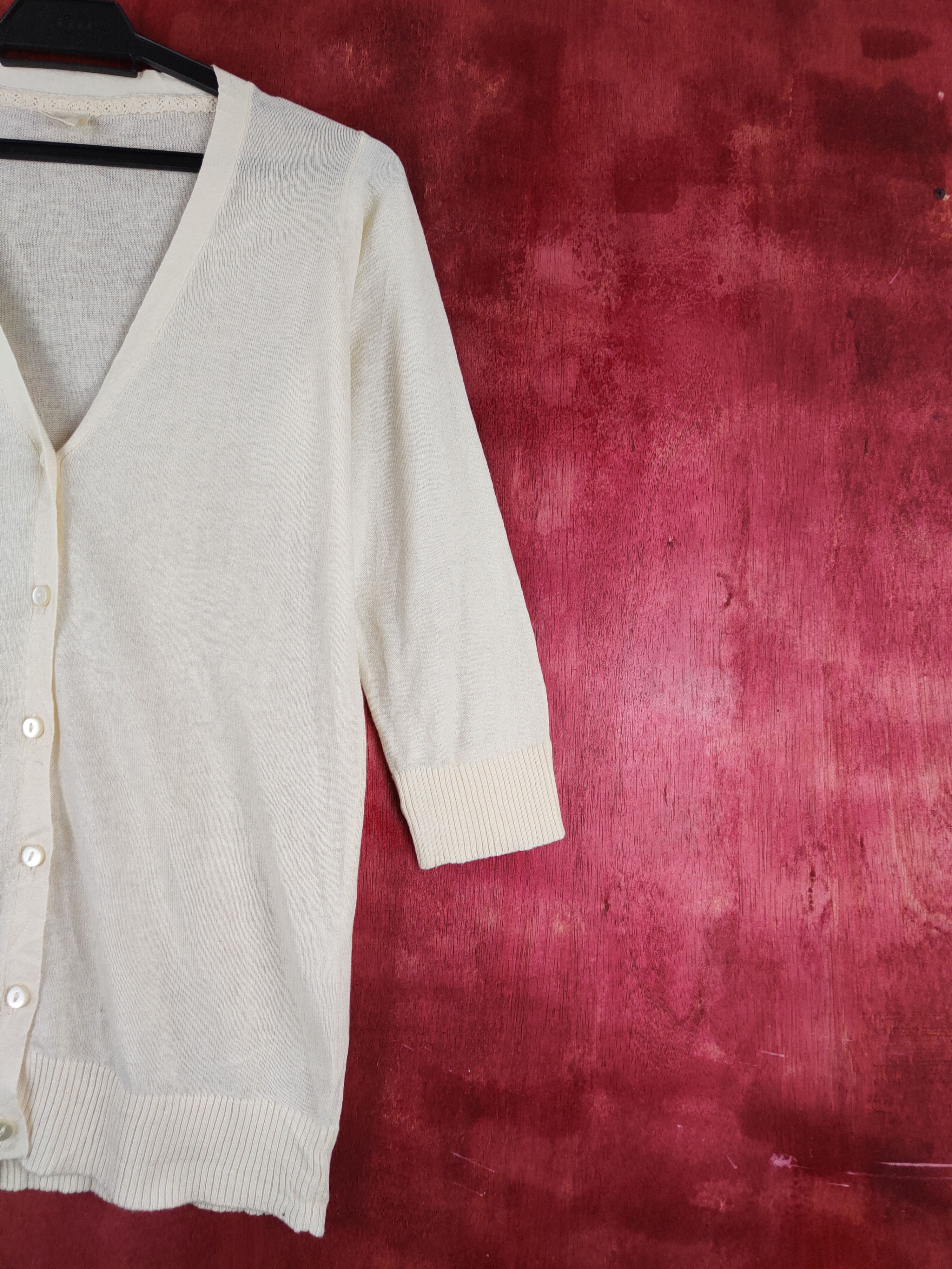 Japanese Brand M.M.O Soft Yellow Cardigan knitwear #S919 Size M / US 6-8 / IT 42-44 - 5 Thumbnail