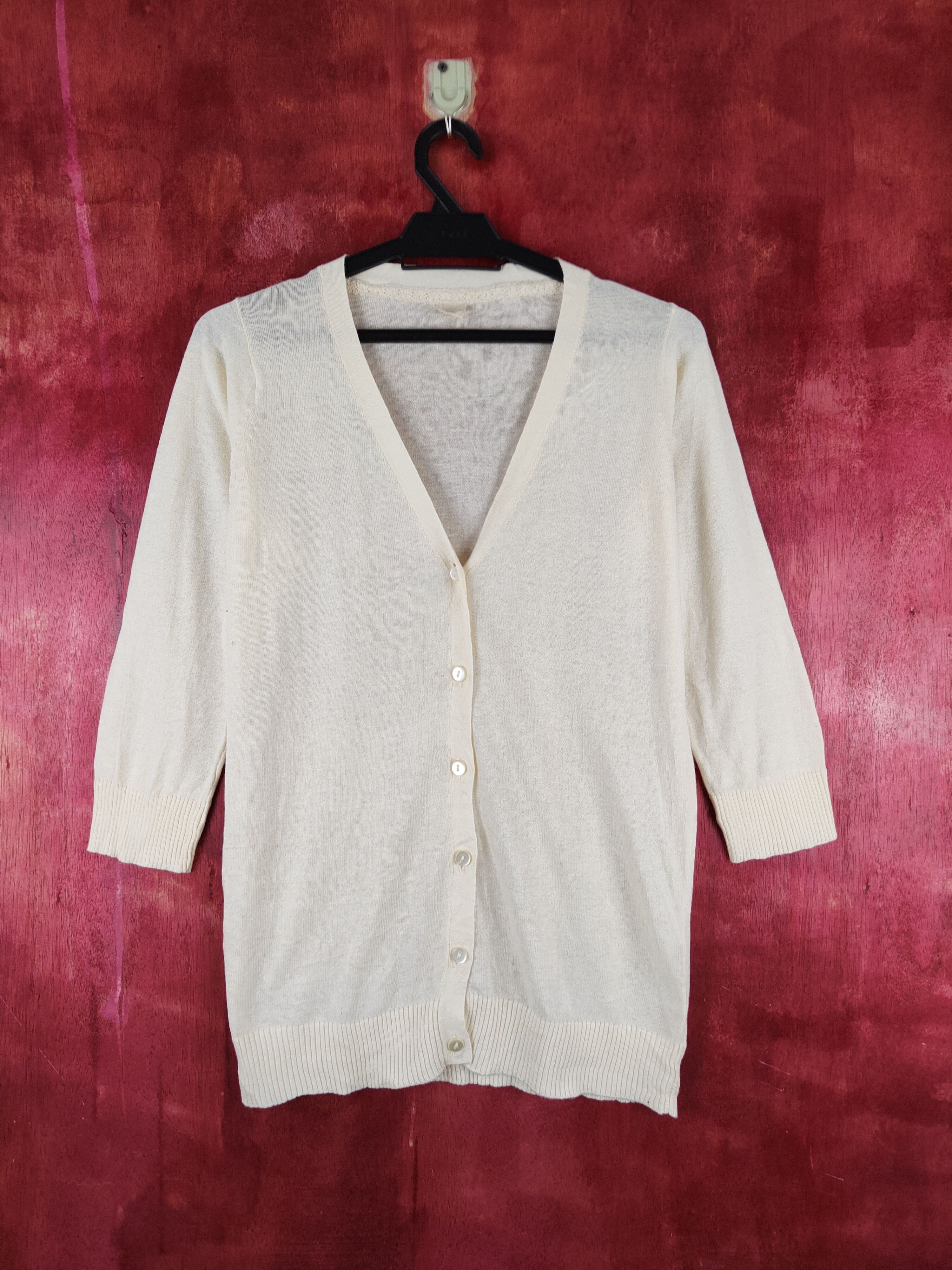 Japanese Brand M.M.O Soft Yellow Cardigan knitwear #S919 Size M / US 6-8 / IT 42-44 - 1 Thumbnail