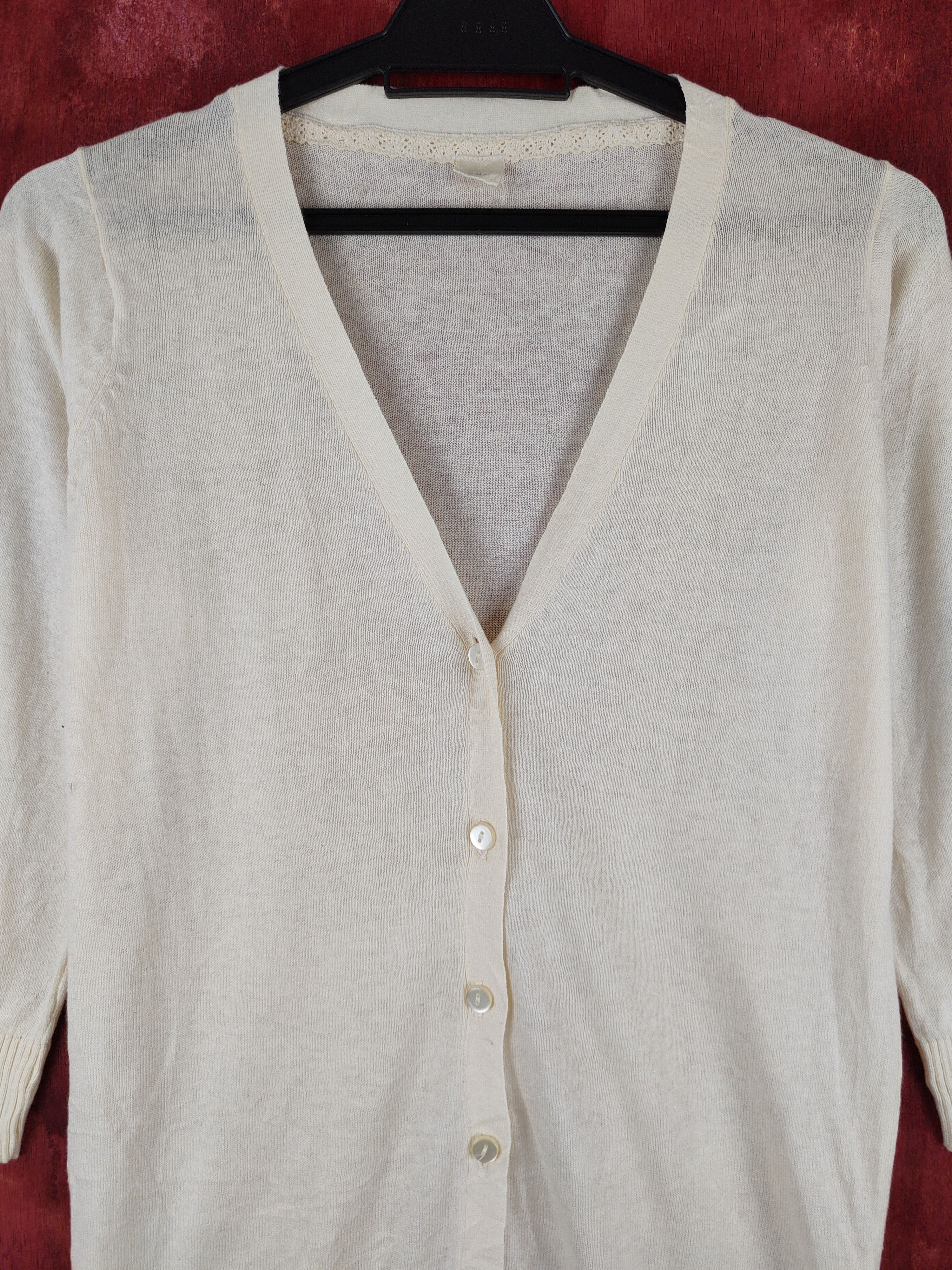 Japanese Brand M.M.O Soft Yellow Cardigan knitwear #S919 Size M / US 6-8 / IT 42-44 - 2 Thumbnail