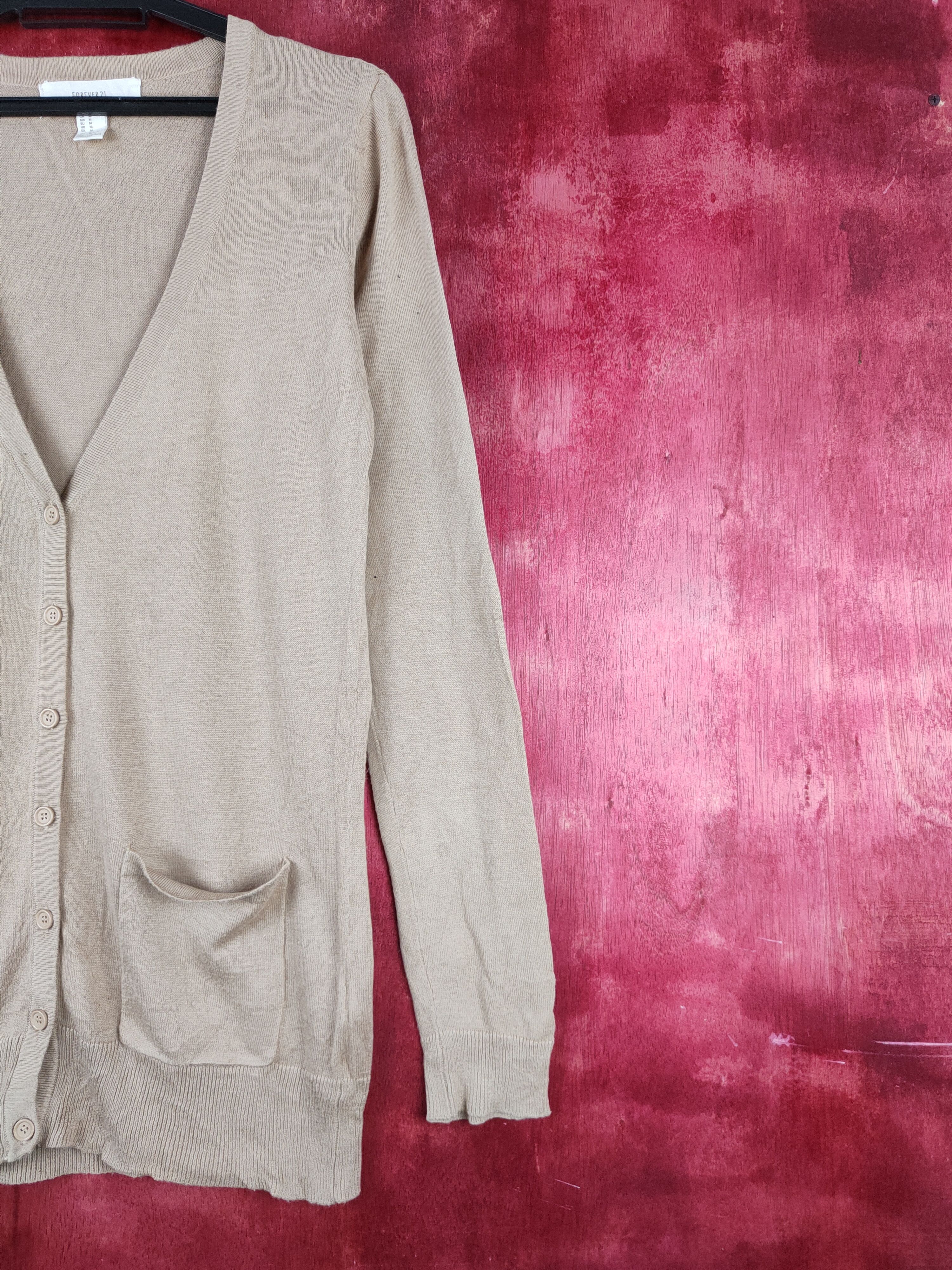 Forever 21 × Japanese Brand Forever 21 Beige Cardigan knitwear vintage #S920 Size M / US 6-8 / IT 42-44 - 5 Thumbnail