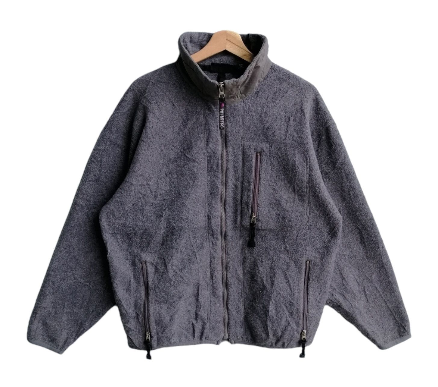 image of Freaks Polartec Fleece Jacket Sweater Zip Up in Grey, Men's (Size Medium)