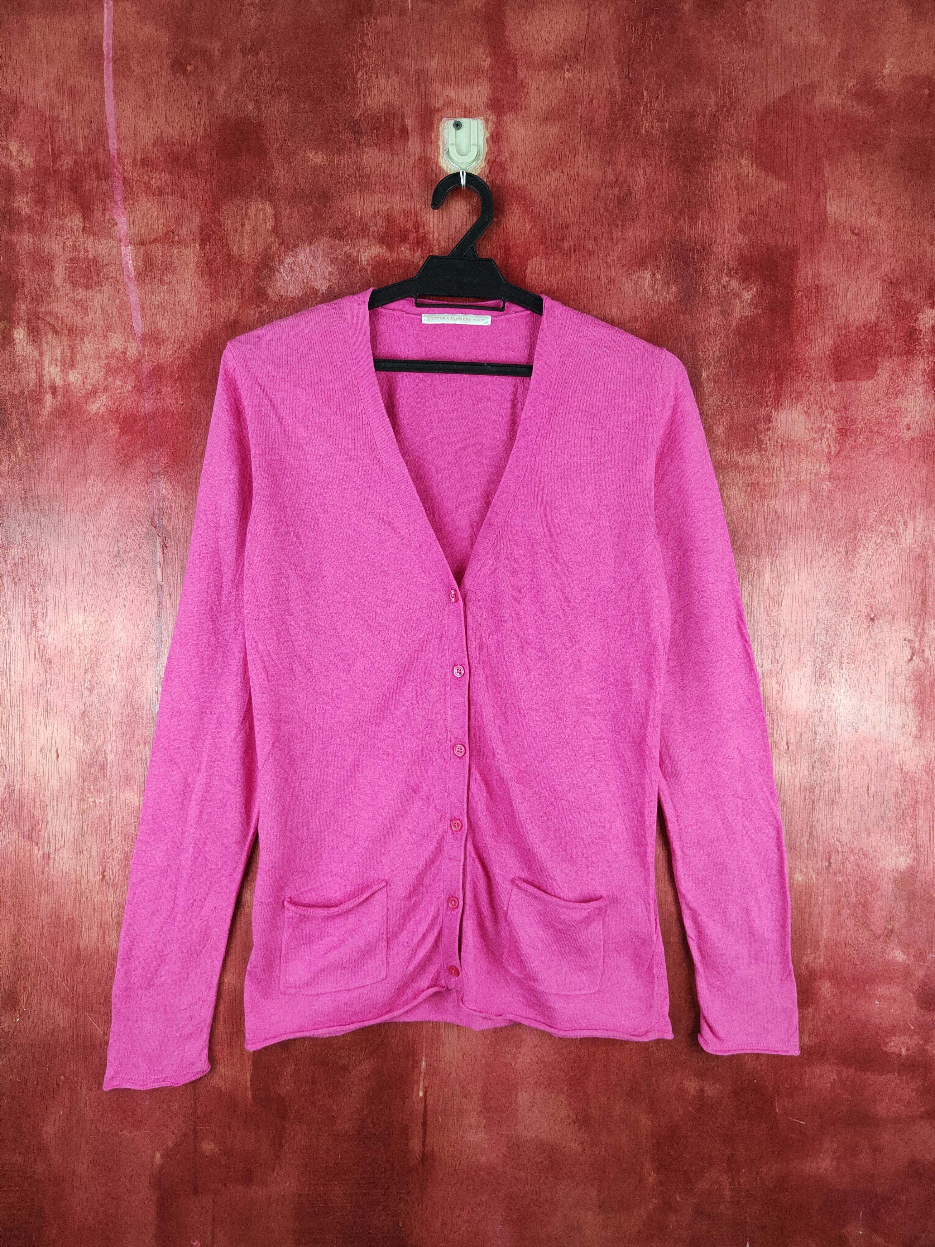 Japanese Brand × Uniqlo Uniqlo Pink Cardigan knitwear japan streetwear #S921 Size L / US 10 / IT 46 - 1 Thumbnail