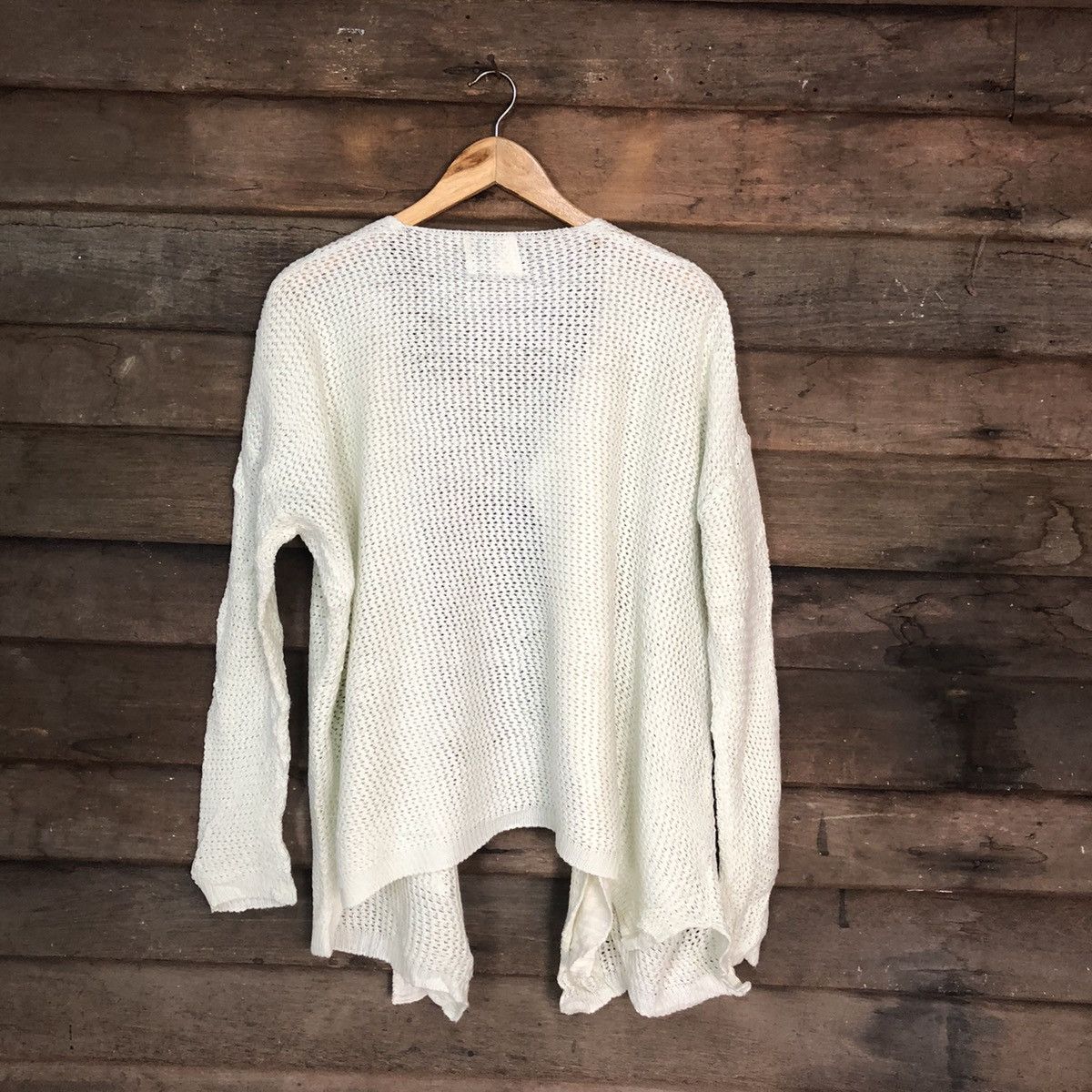 Vintage Tioom Mesh Net Crochet Green Cardigan Knitwear #7170 Size XL / US 12-14 / IT 48-50 - 14 Thumbnail
