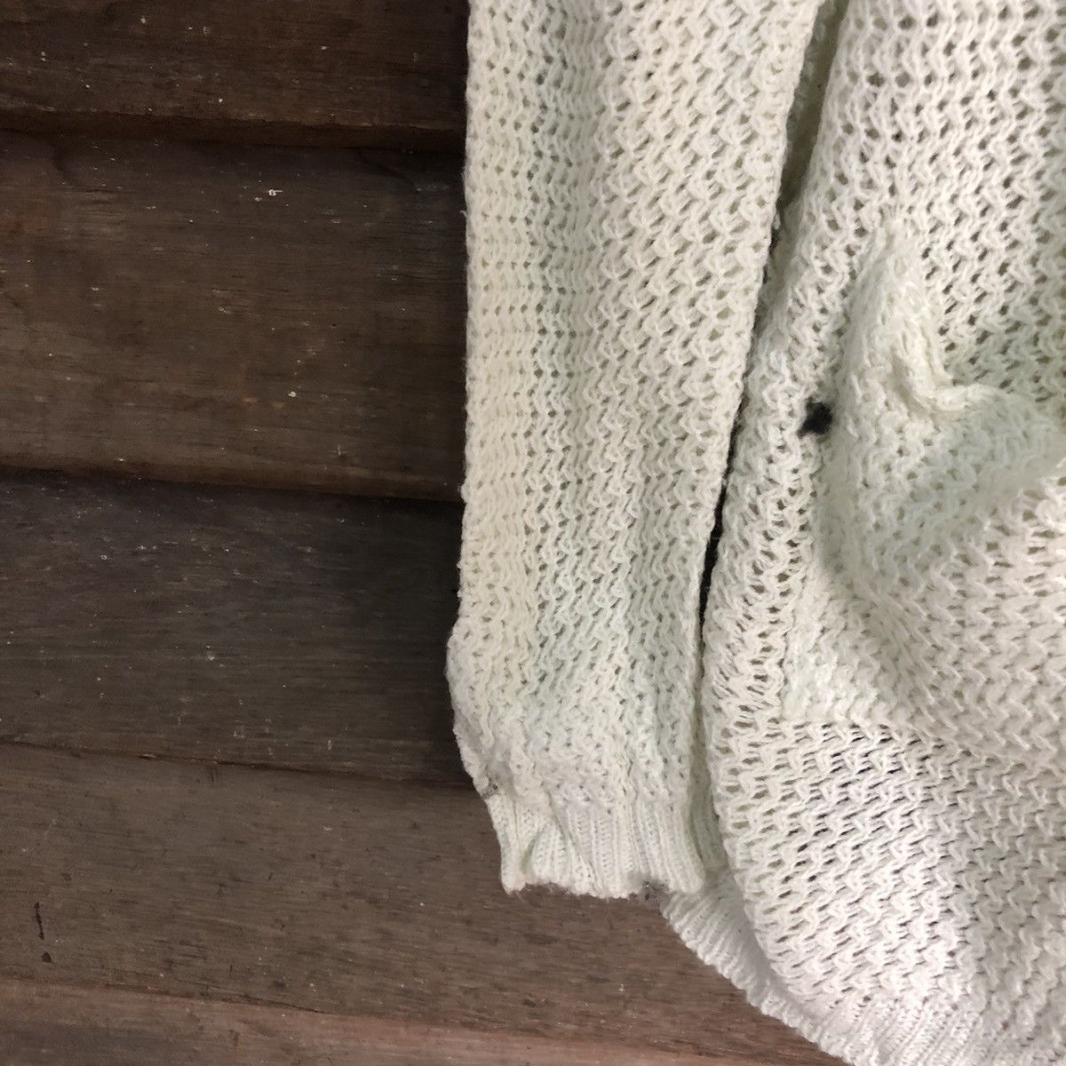 Vintage Tioom Mesh Net Crochet Green Cardigan Knitwear #7170 Size XL / US 12-14 / IT 48-50 - 6 Thumbnail