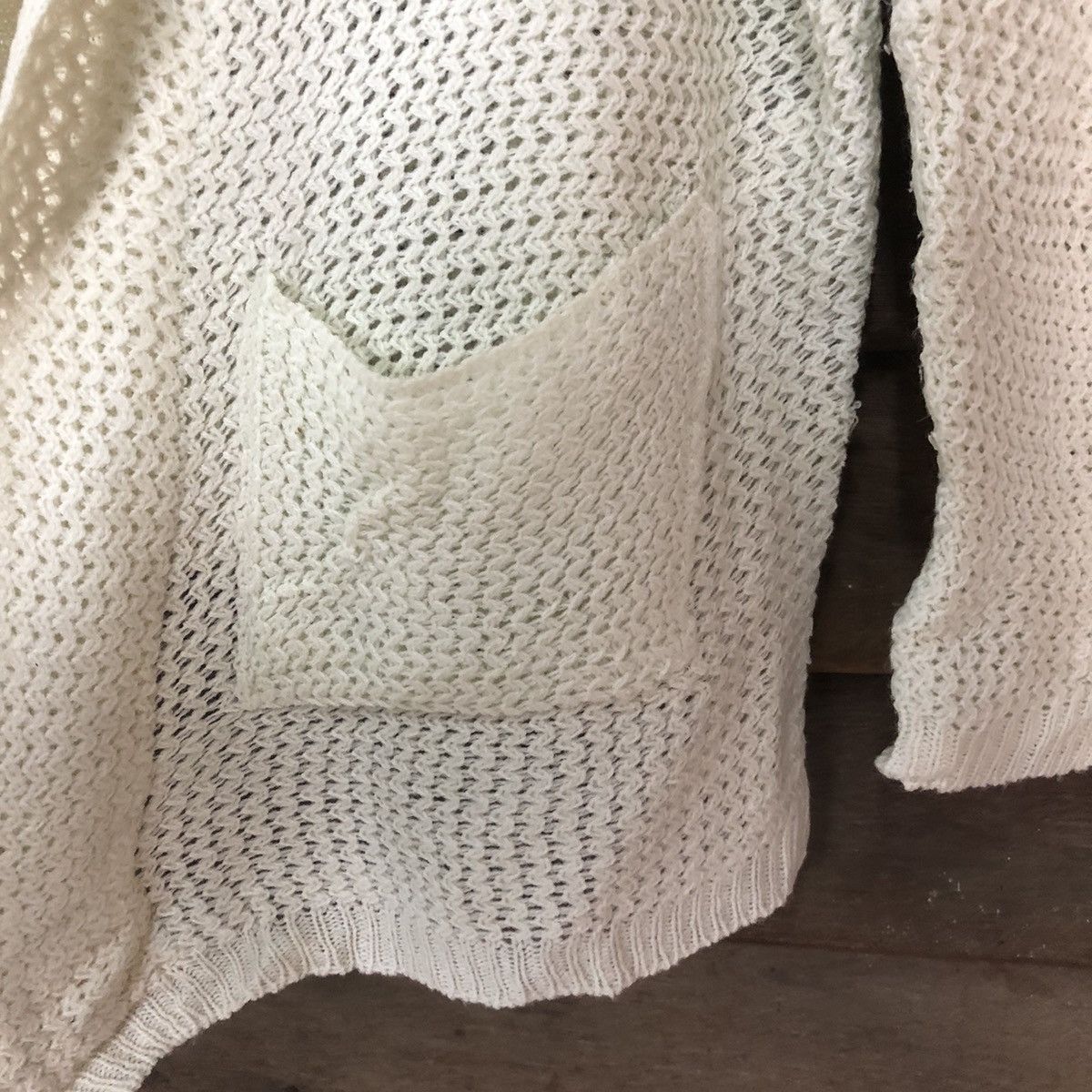 Vintage Tioom Mesh Net Crochet Green Cardigan Knitwear #7170 Size XL / US 12-14 / IT 48-50 - 9 Thumbnail