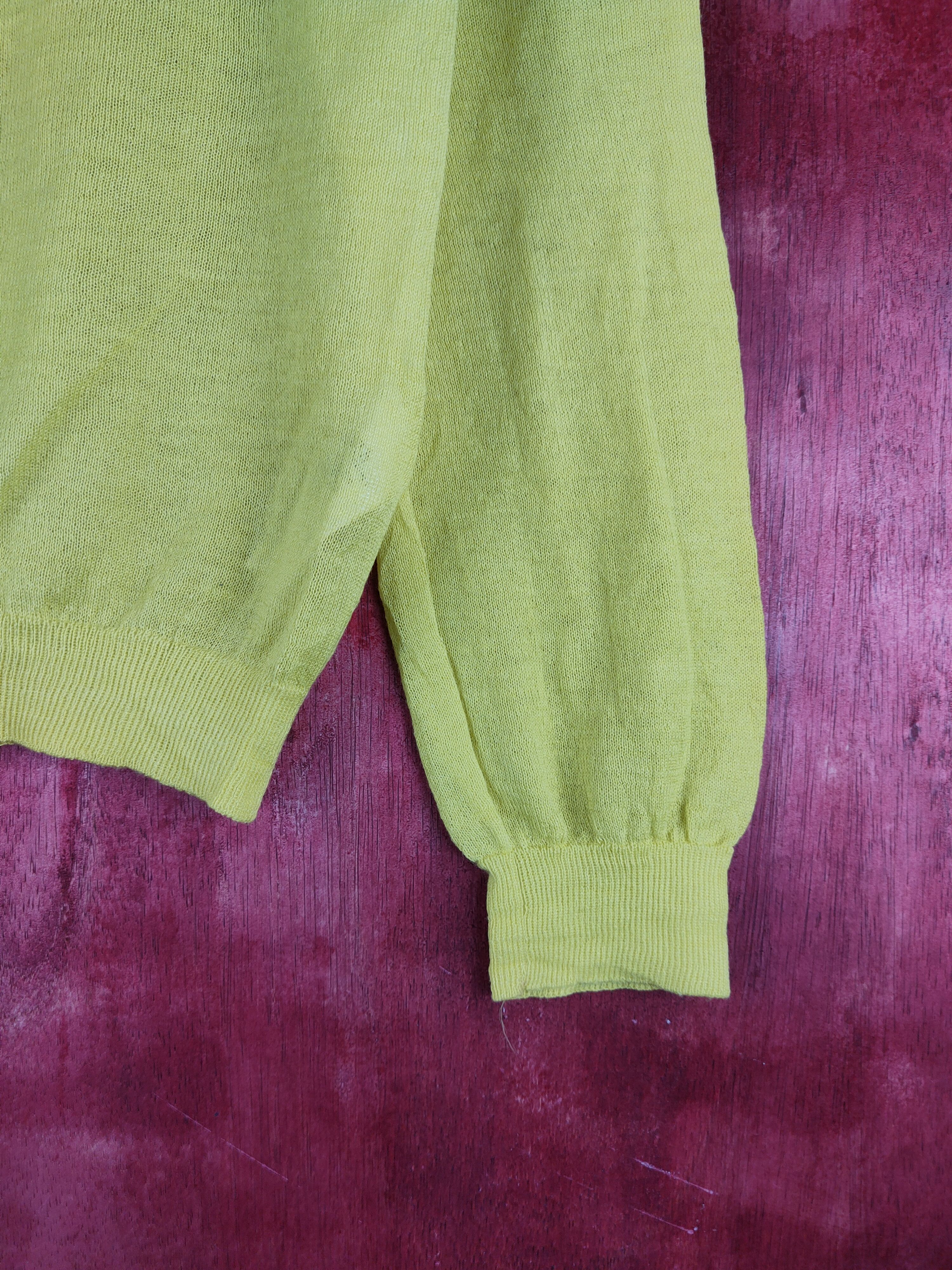 Japanese Brand Earth Music & Ecology Yellow Crochet Meshnet Cardigan #S906 Size S / US 4 / IT 40 - 7 Thumbnail