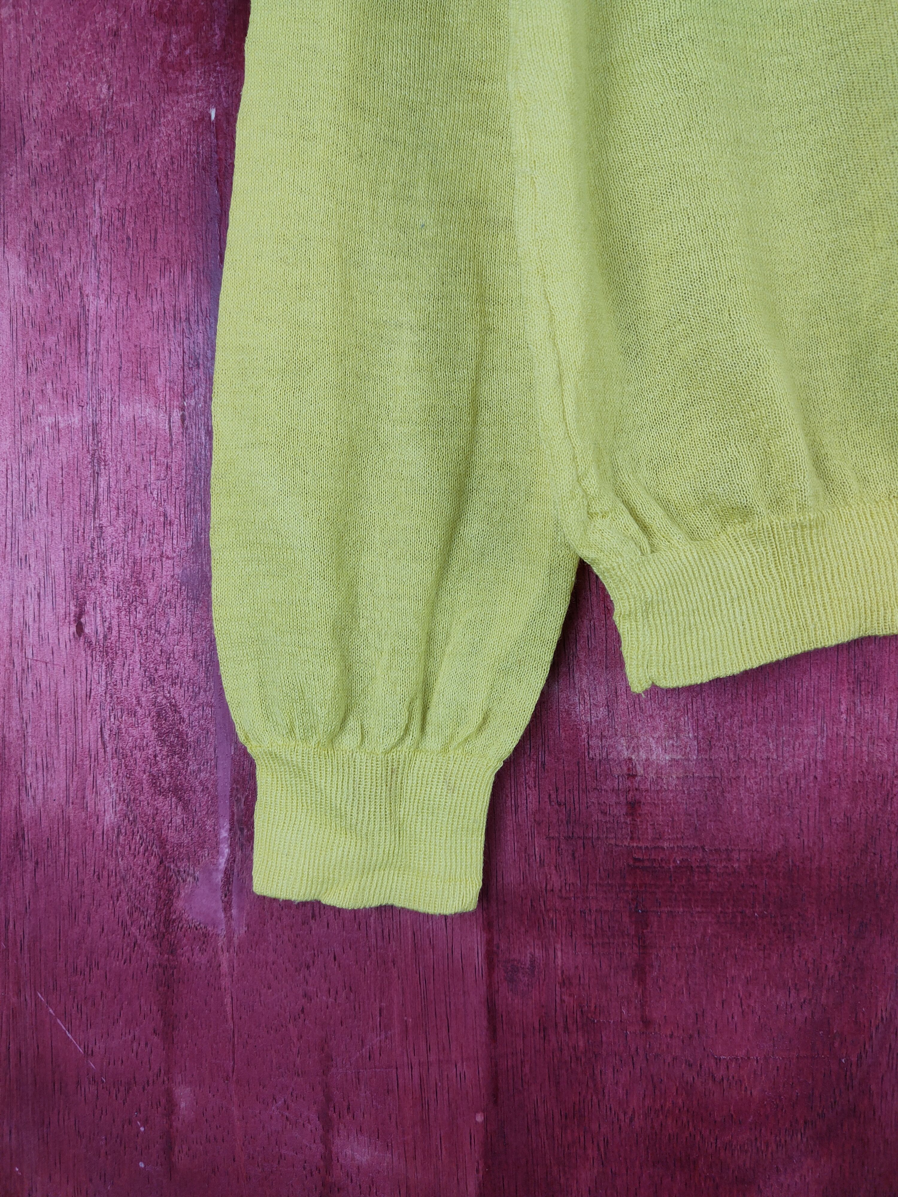 Japanese Brand Earth Music & Ecology Yellow Crochet Meshnet Cardigan #S906 Size S / US 4 / IT 40 - 4 Thumbnail