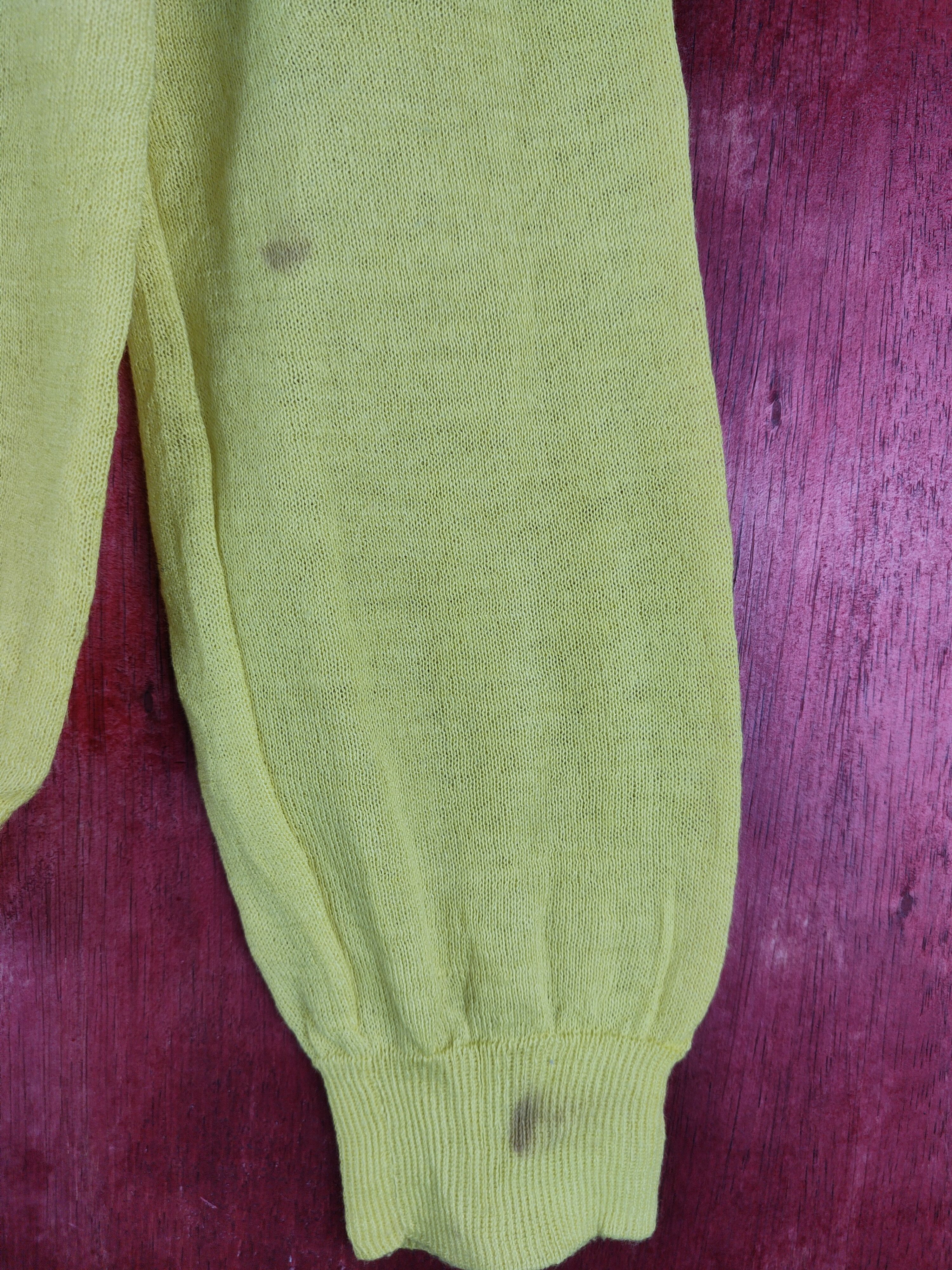Japanese Brand Earth Music & Ecology Yellow Crochet Meshnet Cardigan #S906 Size S / US 4 / IT 40 - 9 Thumbnail