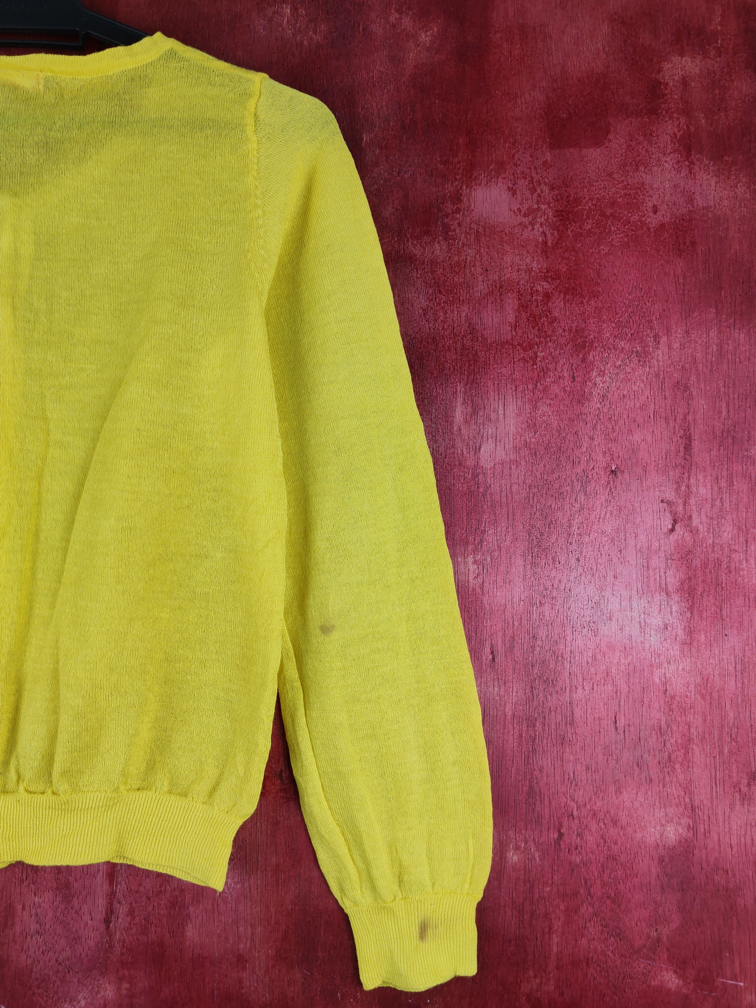 Japanese Brand Earth Music & Ecology Yellow Crochet Meshnet Cardigan #S906 Size S / US 4 / IT 40 - 11 Thumbnail