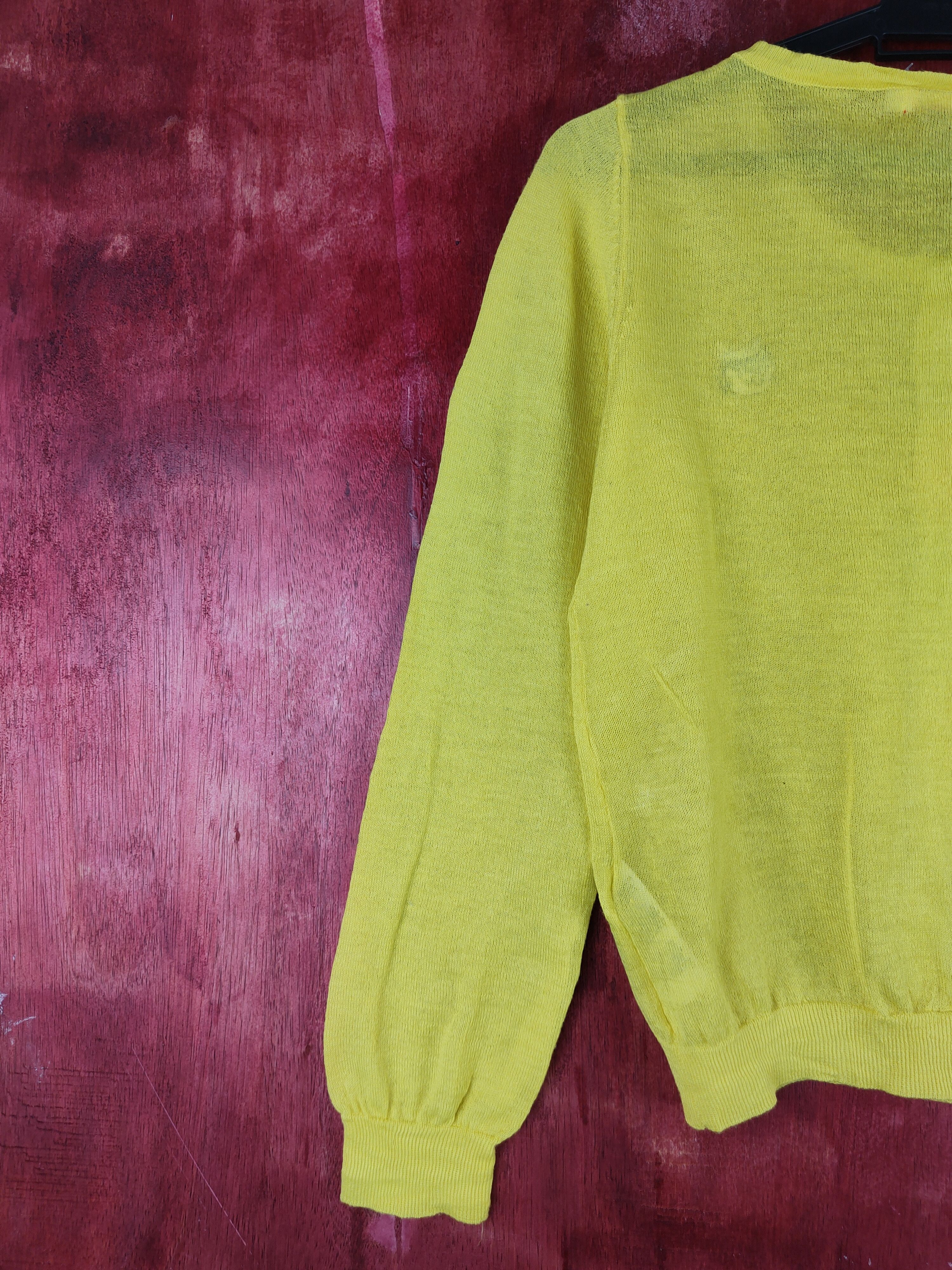 Japanese Brand Earth Music & Ecology Yellow Crochet Meshnet Cardigan #S906 Size S / US 4 / IT 40 - 10 Thumbnail