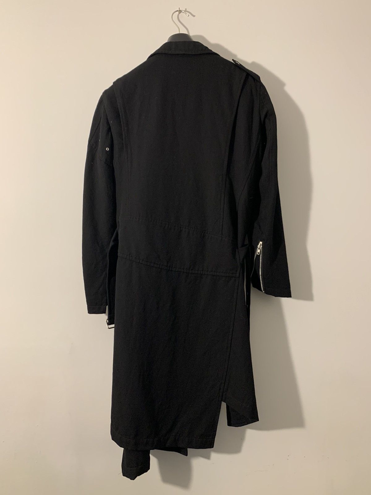 Comme des Garcons Homme Plus A-Symmetrical Motorcycle Long Wool Twill Coat Size US M / EU 48-50 / 2 - 13 Thumbnail