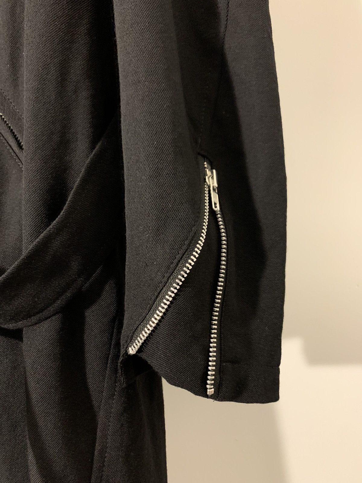 Comme des Garcons Homme Plus A-Symmetrical Motorcycle Long Wool Twill Coat Size US M / EU 48-50 / 2 - 6 Thumbnail