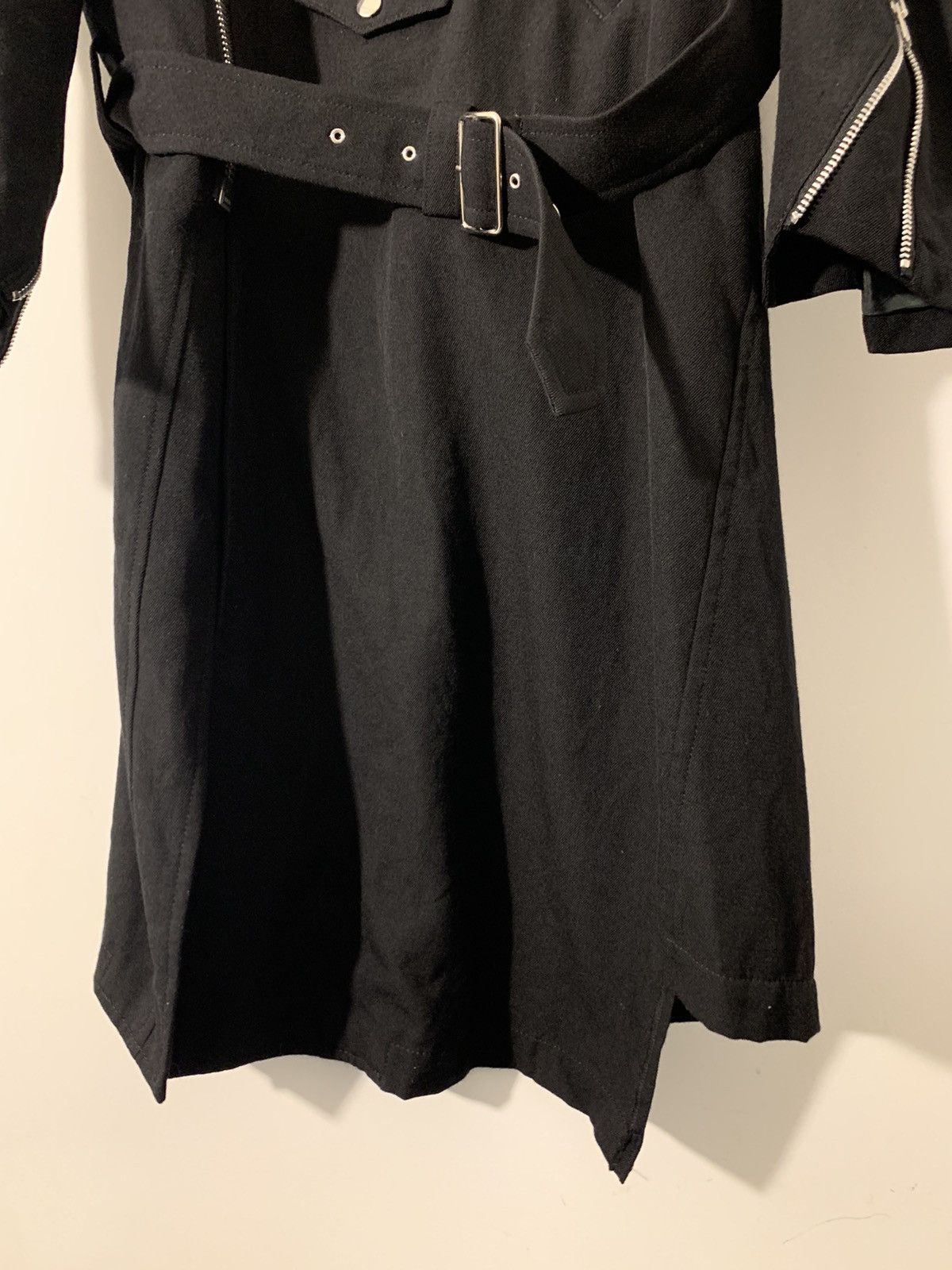 Comme des Garcons Homme Plus A-Symmetrical Motorcycle Long Wool Twill Coat Size US M / EU 48-50 / 2 - 8 Thumbnail
