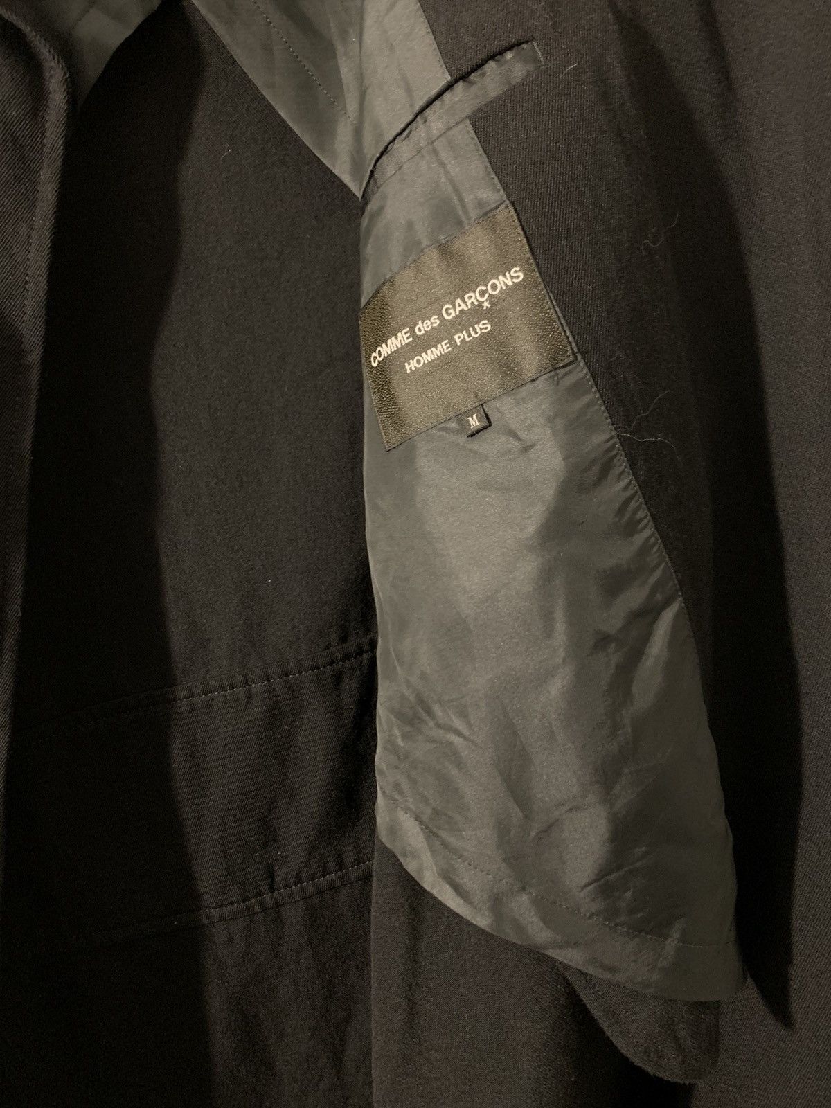 Comme des Garcons Homme Plus A-Symmetrical Motorcycle Long Wool Twill Coat Size US M / EU 48-50 / 2 - 9 Thumbnail