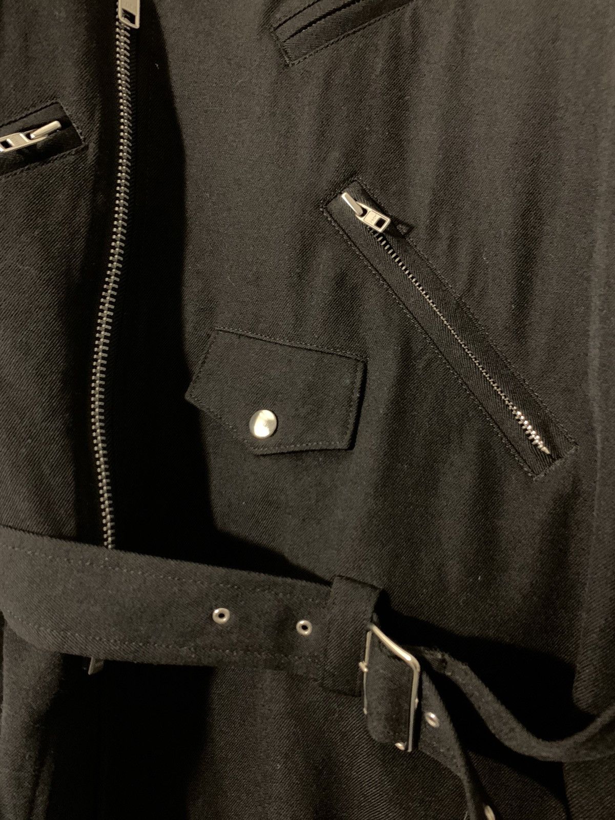 Comme des Garcons Homme Plus A-Symmetrical Motorcycle Long Wool Twill Coat Size US M / EU 48-50 / 2 - 5 Thumbnail