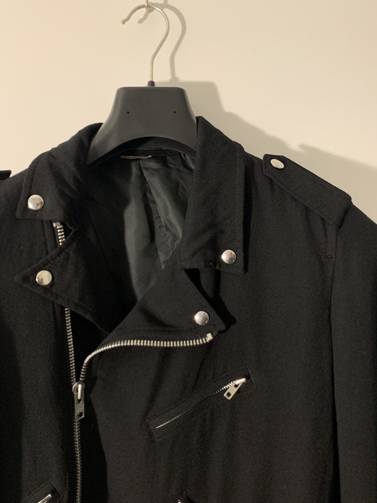 Comme des Garcons Homme Plus A-Symmetrical Motorcycle Long Wool Twill Coat Size US M / EU 48-50 / 2 - 3 Thumbnail