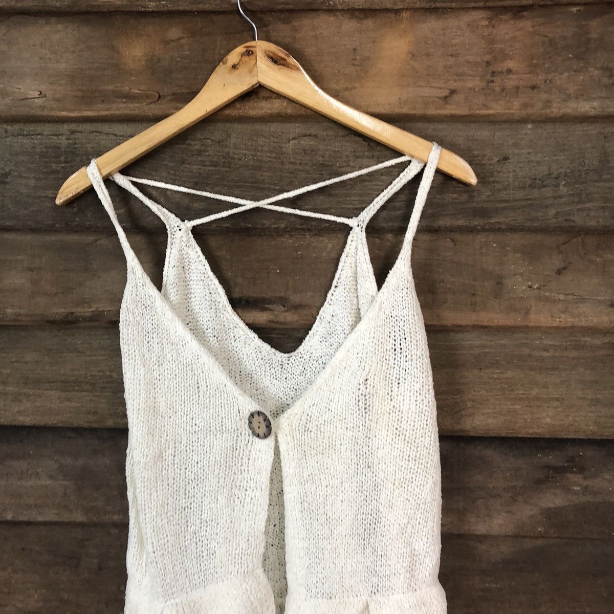 Homespun Knitwear Dresses Japan Mesh Net Crochet White Cardigan Knitwear #7132 Size S / US 4 / IT 40 - 2 Thumbnail